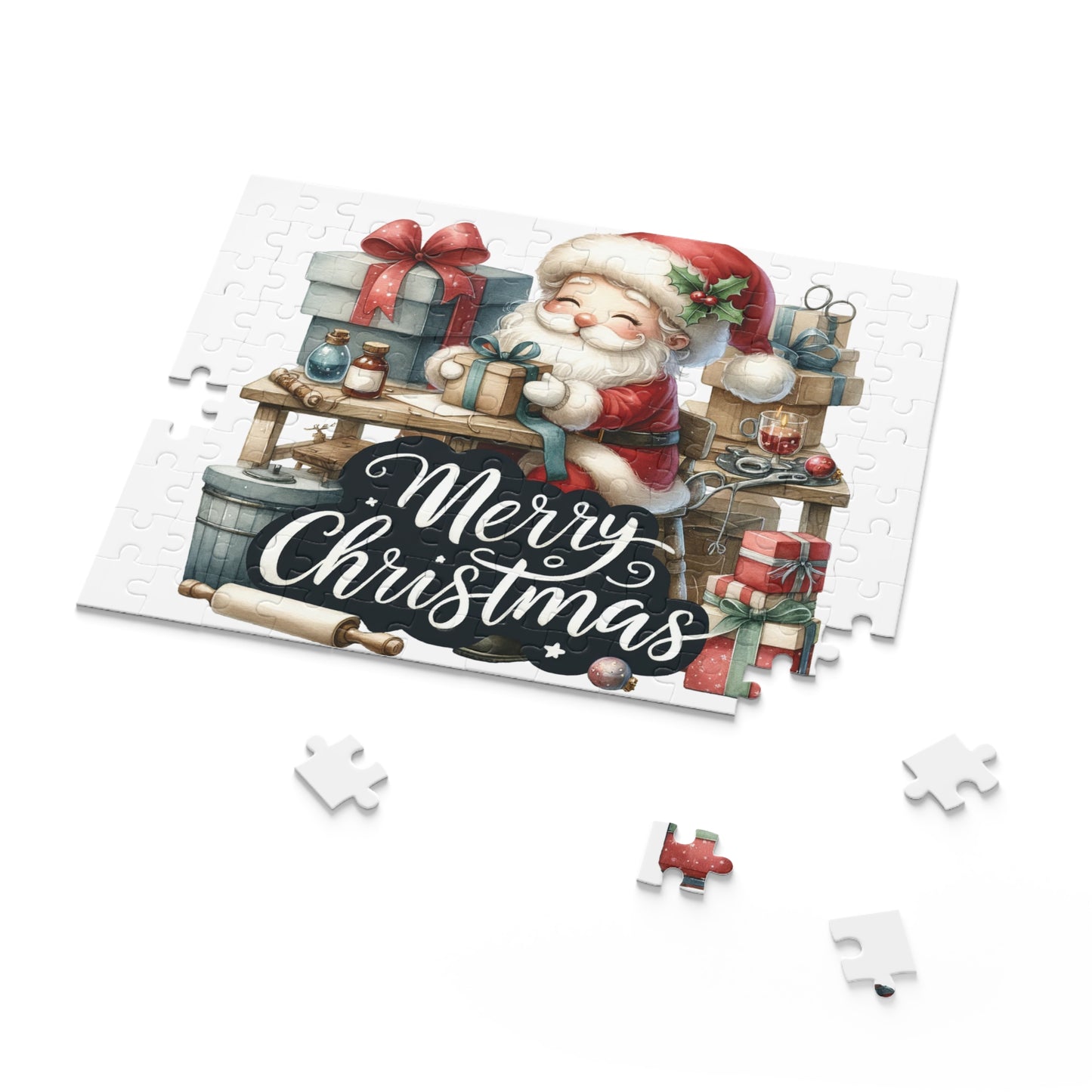 Personalised/Non-Personalised Puzzle, Christmas, Santa (120, 252, 500-Piece)