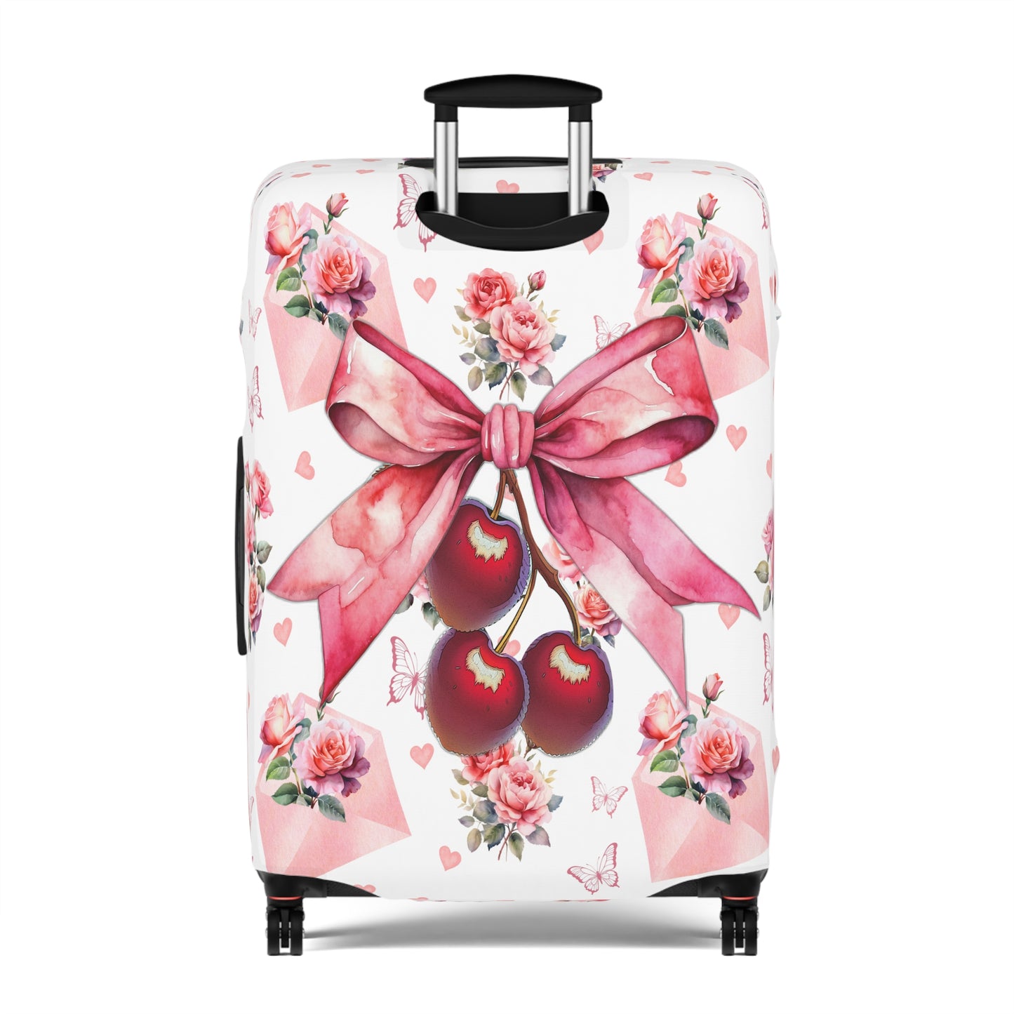 Luggage Cover, Rockabilly, Coquette, Letters and Roses, Cherries and Ribbon, awd-2522