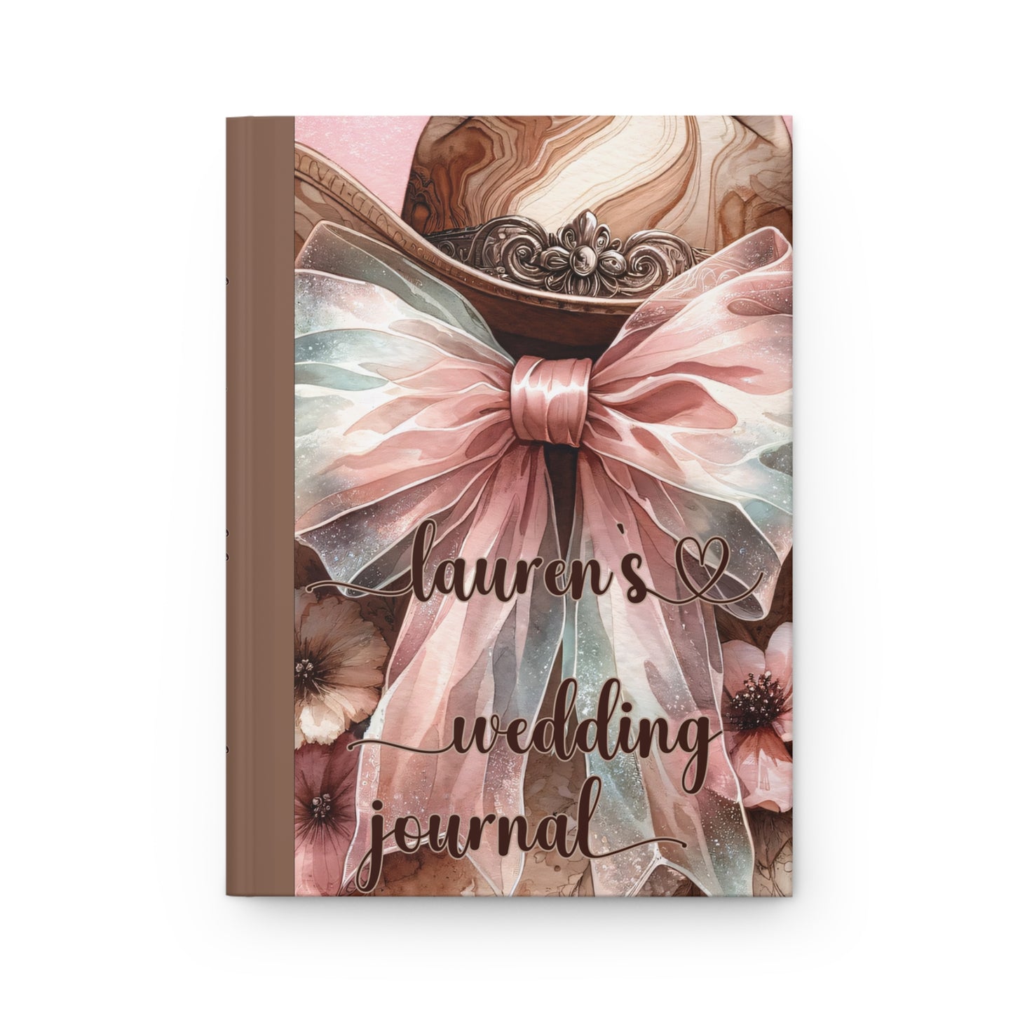 Personalised Hardcover Wedding Journal Matte, Country and Western, awd-1738