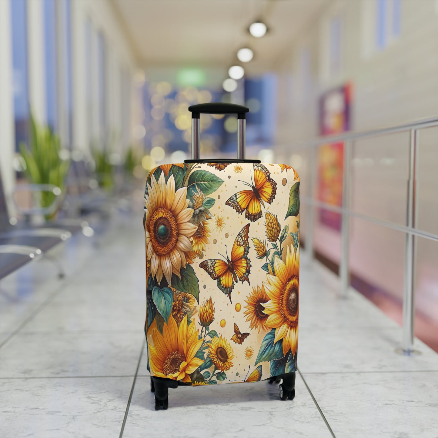 Luggage Cover, Floral, Sunflowers and Butterflies, awd-3076