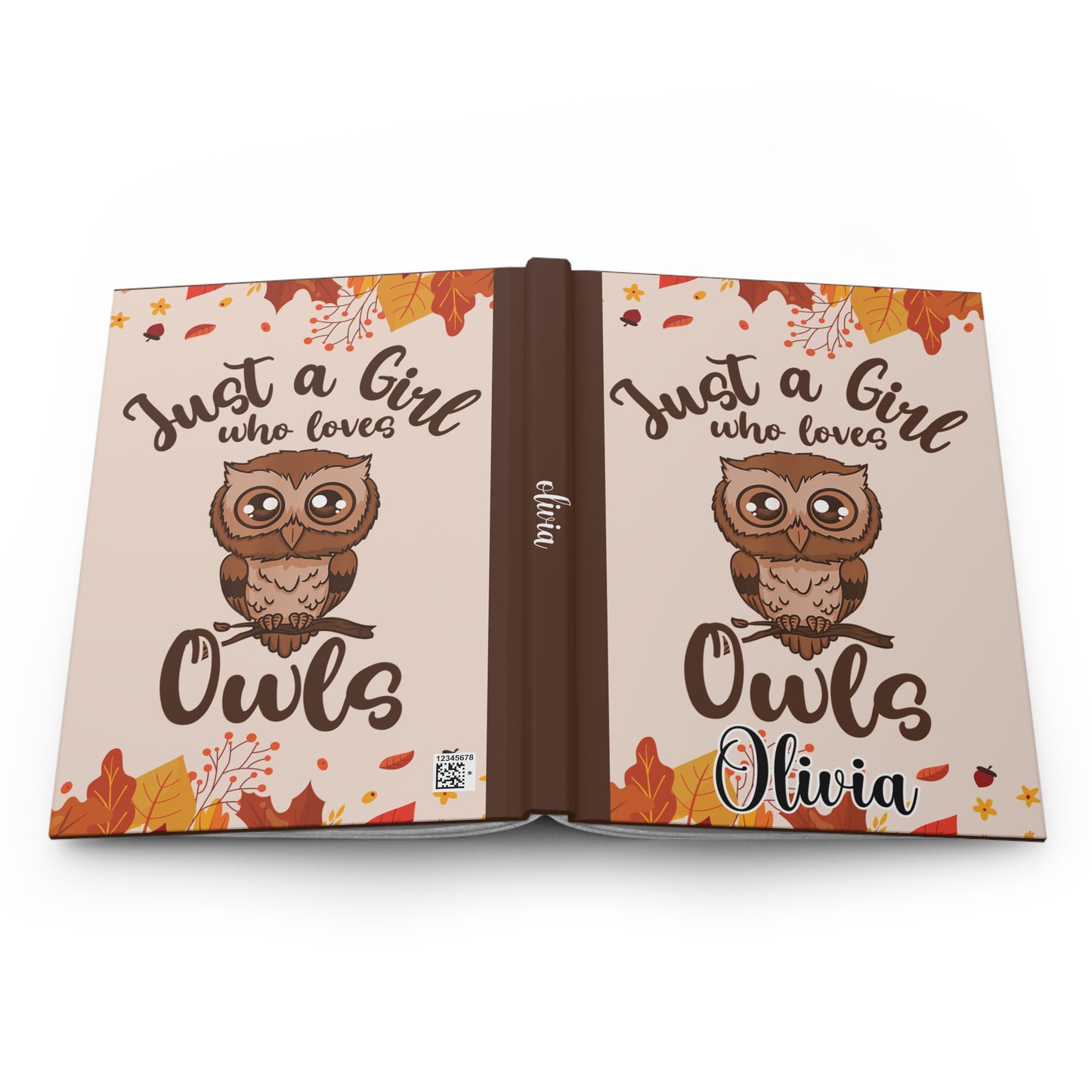 Personalised Hardcover Journal Matte, Just a Girl who loves Owls, awd-1713