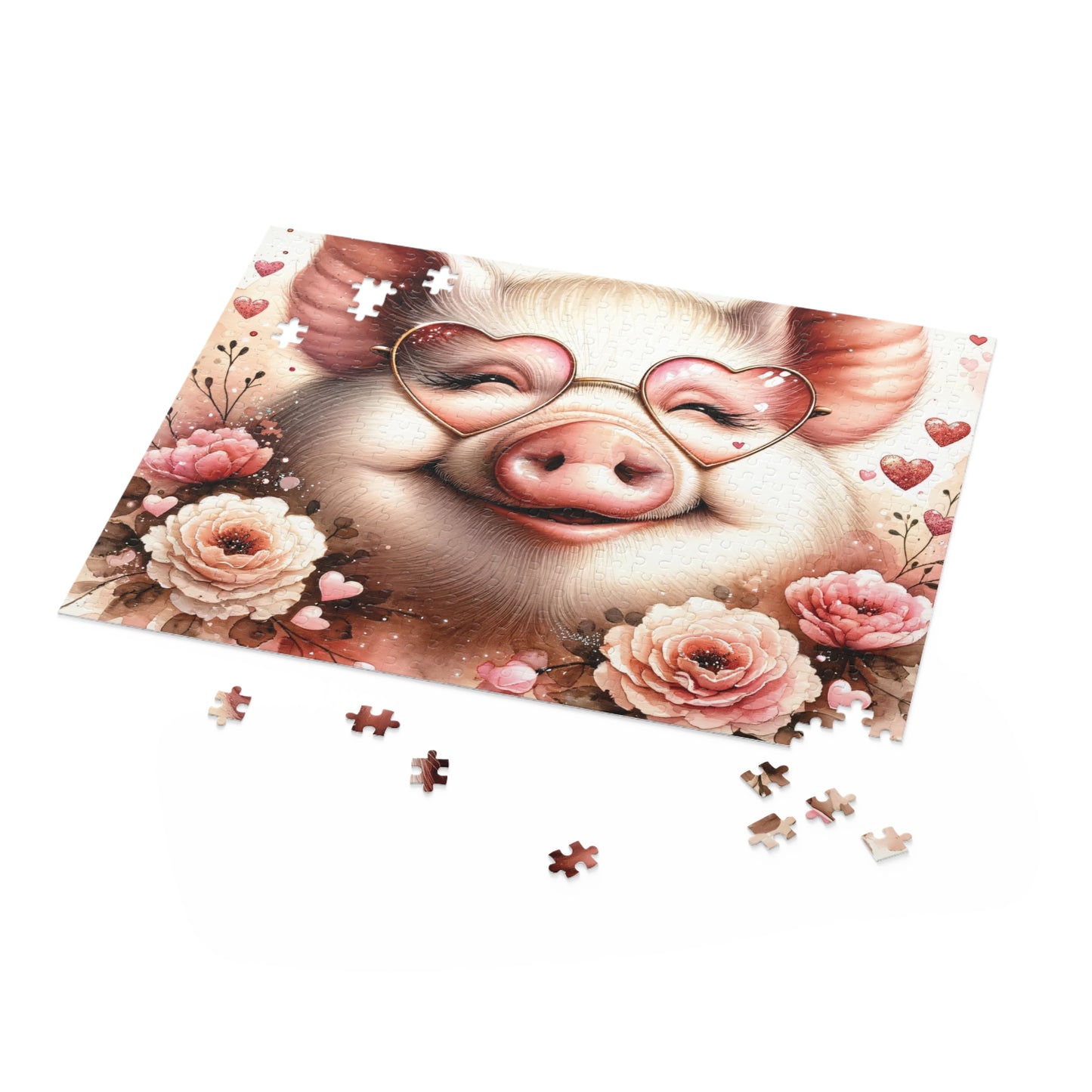 Puzzle, Pig, Rose Coloured Glasses  (120, 252, 500-Piece) awd-626