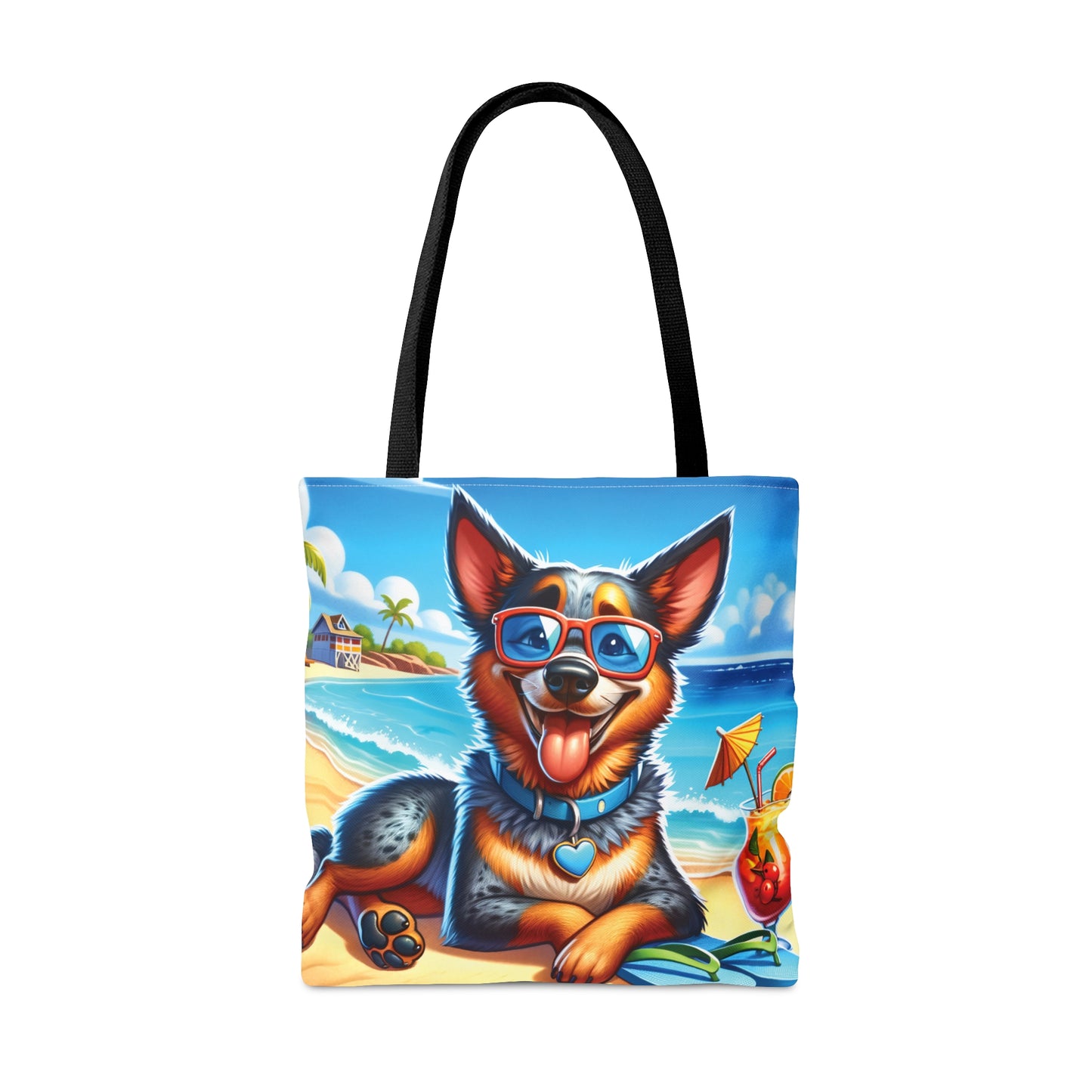 Tote Bag, Dog on Beach, Australian Cattle Dog, Tote bag, awd-1114