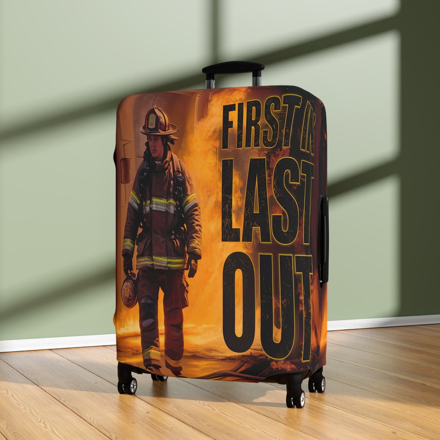 Luggage Cover, Fireman, First in Last Out, awd-1669