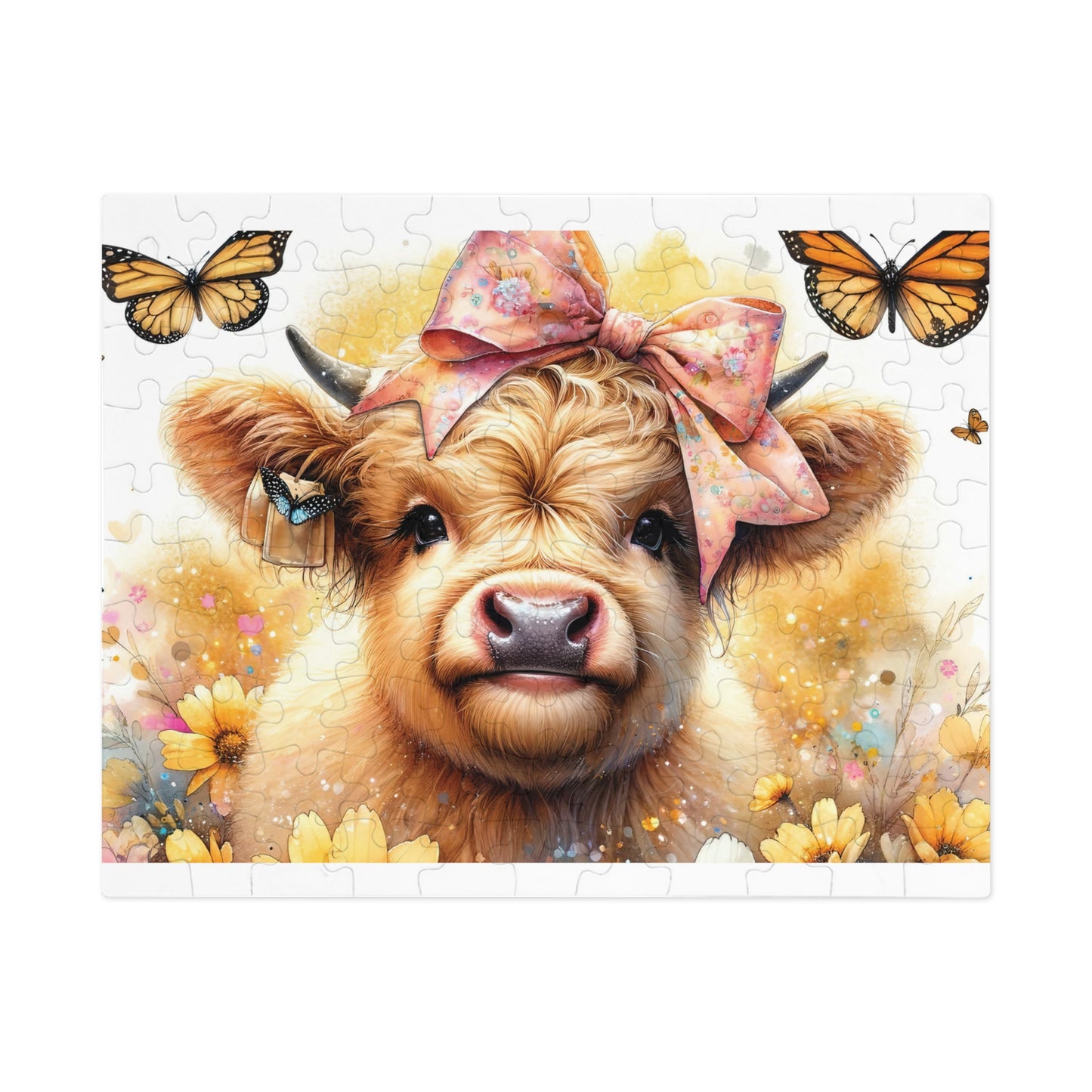 Jigsaw Puzzle, Highland Cow, Personalised/Non-Personalised (30, 110, 252, 500,1000-Piece)