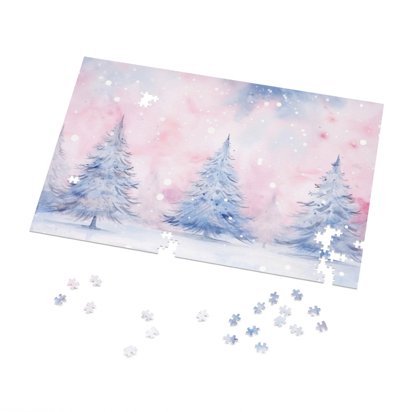 Puzzle, Christmas Trees, Personalised/Non-Personalised (30, 110, 252, 500,1000-Piece) Awd-552