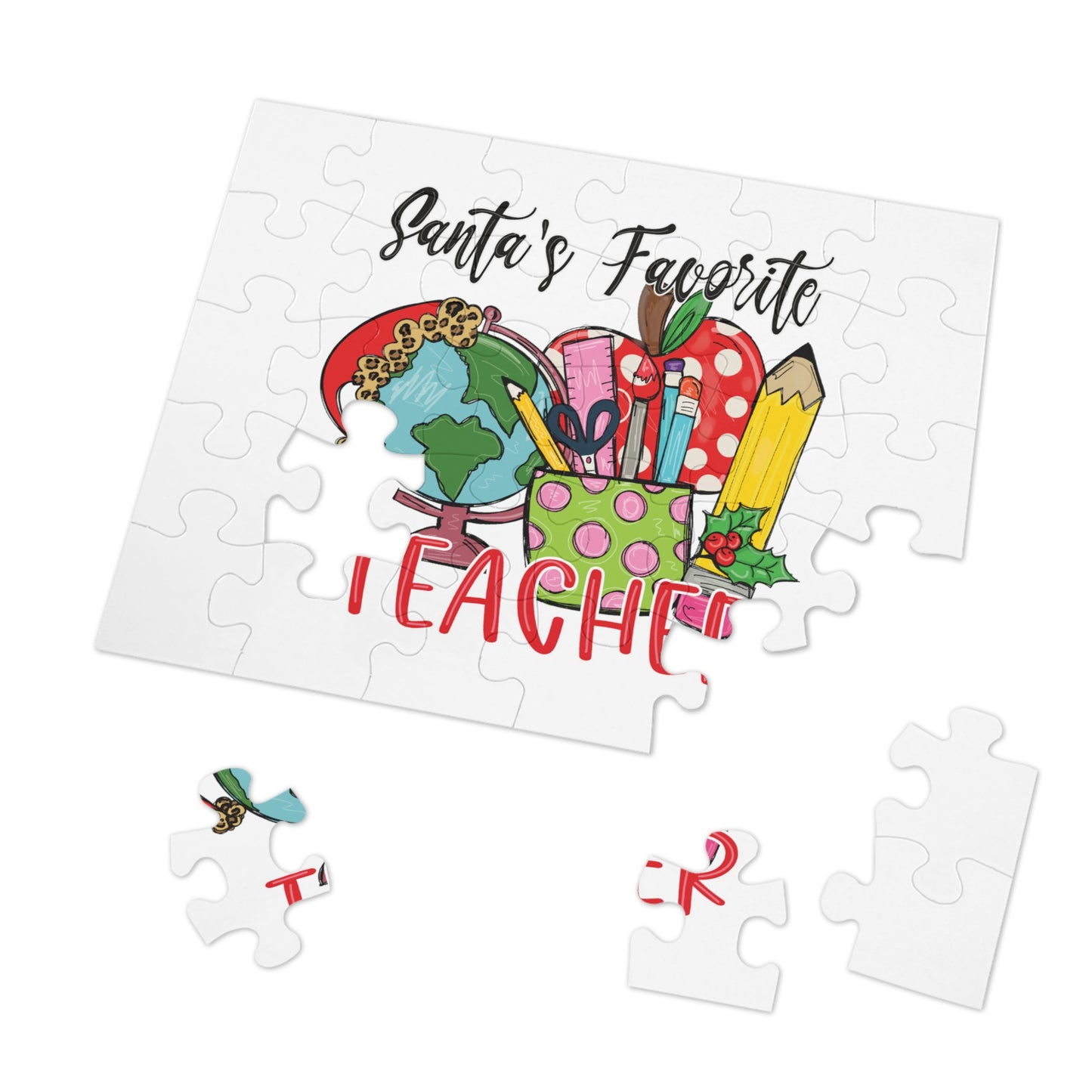 Jigsaw Puzzle, Santa's Favorite Teacher, Personalised/Non-Personalised (30, 110, 252, 500,1000-Piece)