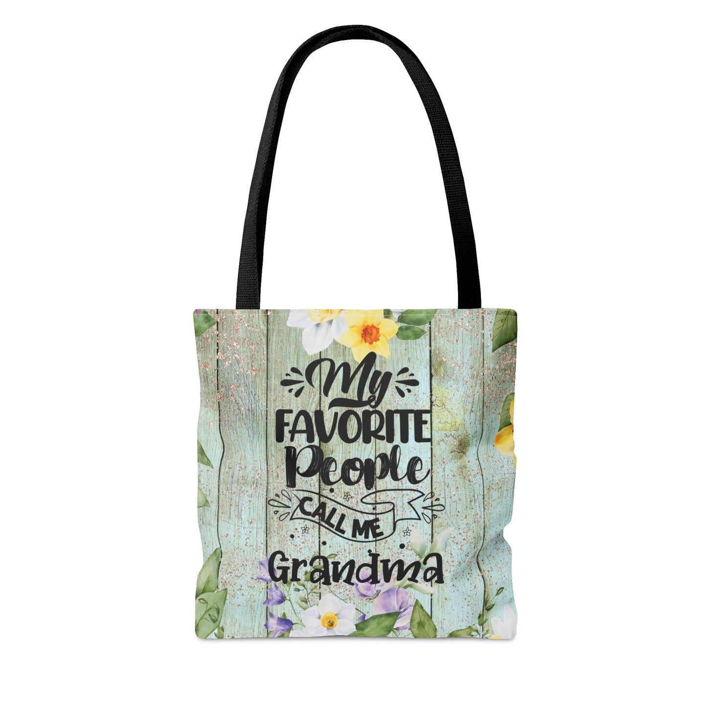 Personalised/Non-Personalised Tote Bag, Floral, My Favorite People Call me Grandma, Tote bag