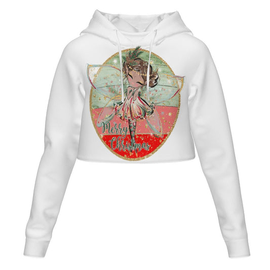 Women's All Over Print Cropped Hoodie (DLM) Hooded hoodie