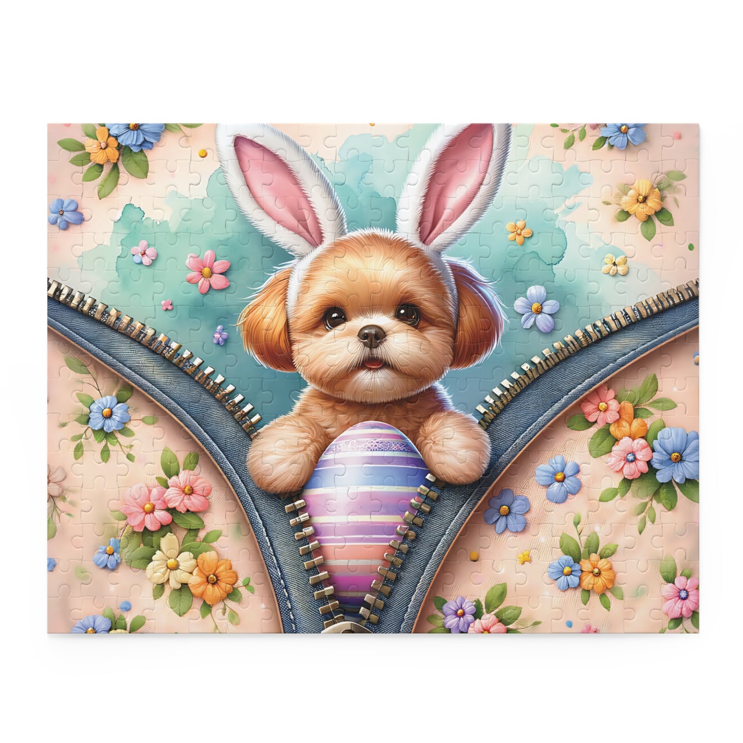 Personalised/Non-Personalised Puzzle, Easter, Dog with Bunny ears (120, 252, 500-Piece)