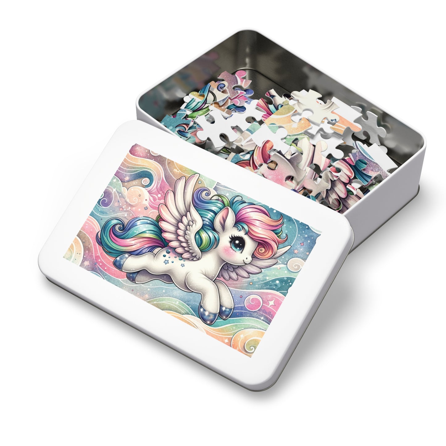 Puzzle, Rainbow Unicorn, Personalised/Non-Personalised (30, 110, 252, 500,1000-Piece) awd-645