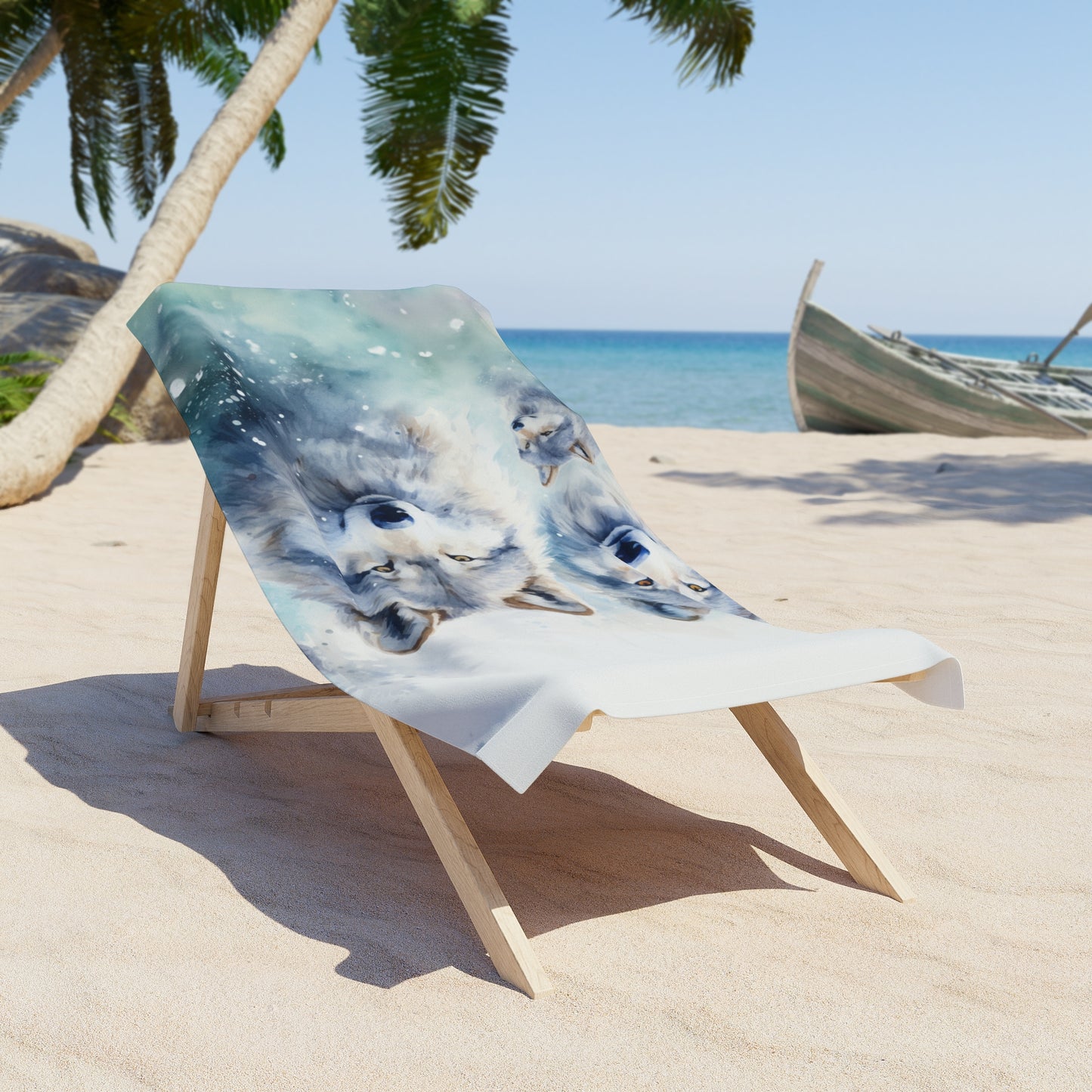Beach Towel, Wolves, Polycotton Towel, 2 sizes Available