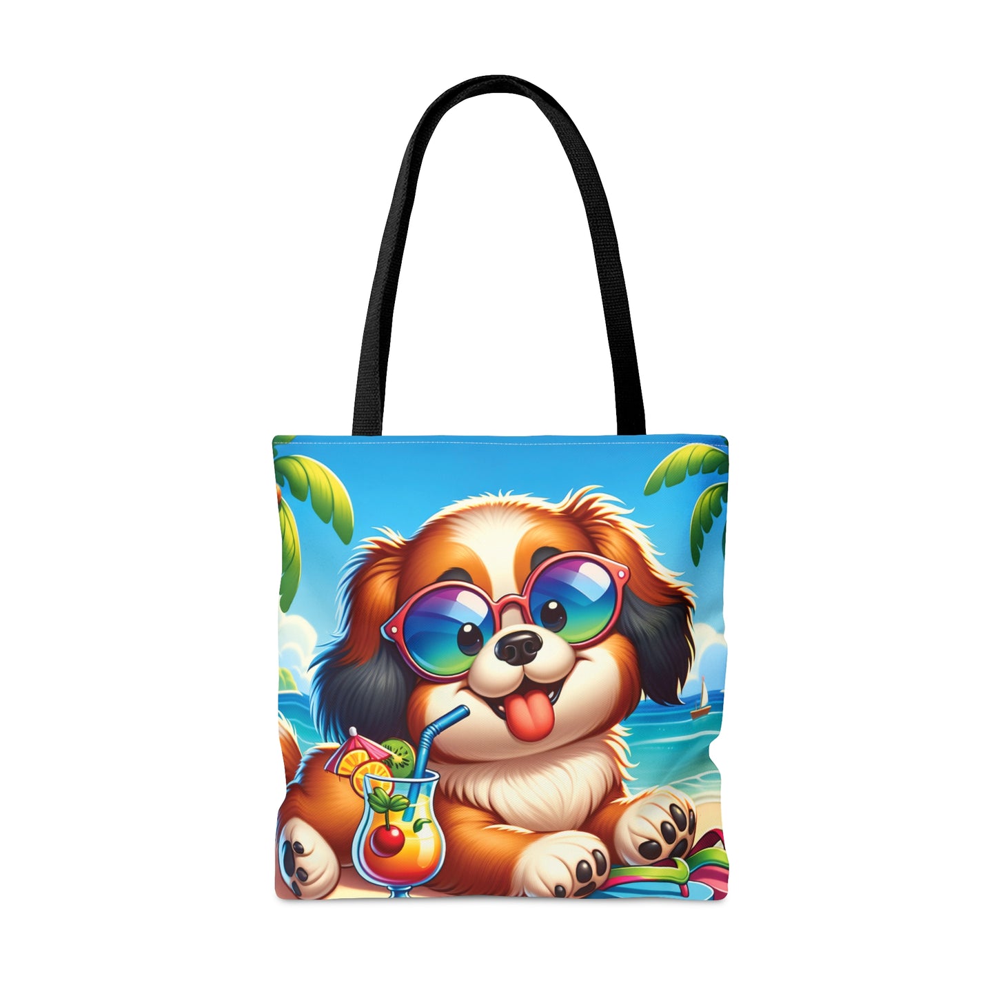 Tote Bag, Dog on Beach, Tibetan Spaniel, Tote bag, awd-1252