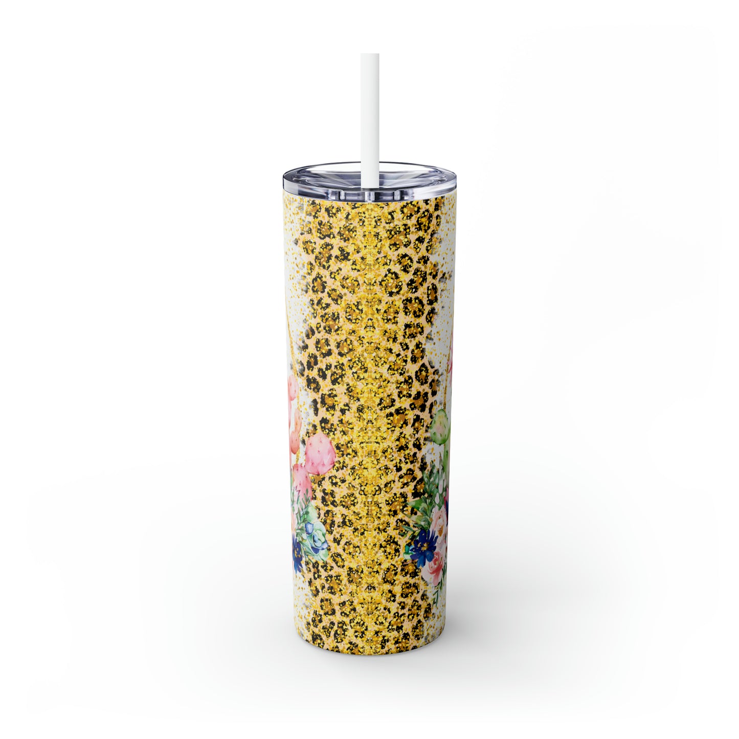 Skinny Tumbler with Straw, 20oz, Cactus