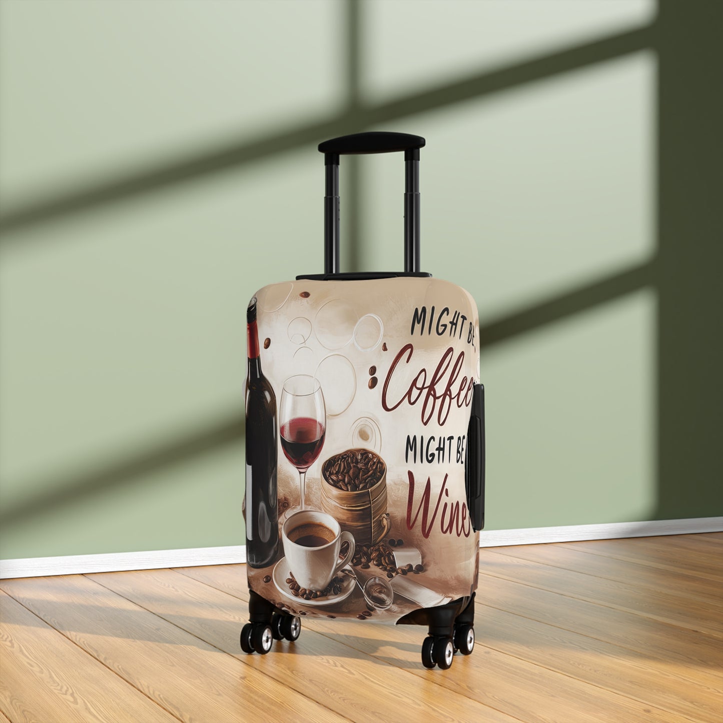 Luggage Cover, Might be Coffee might be Wine, awd-1707