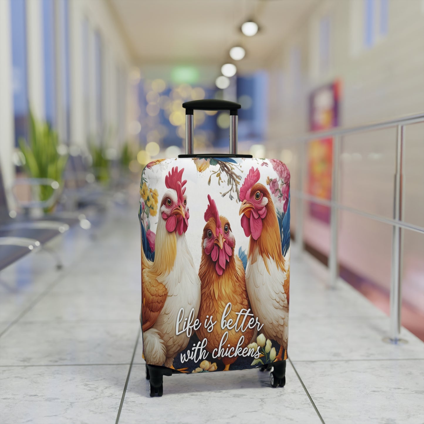 Luggage Cover, Chickens, Life is better with Chickens, awd-1676