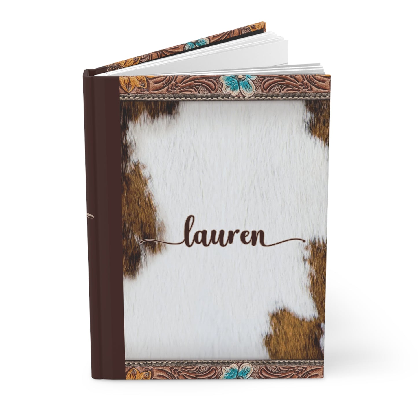 Personalised Hardcover Journal Matte, Country and Western, Cowhide and Leather look, awd-1774