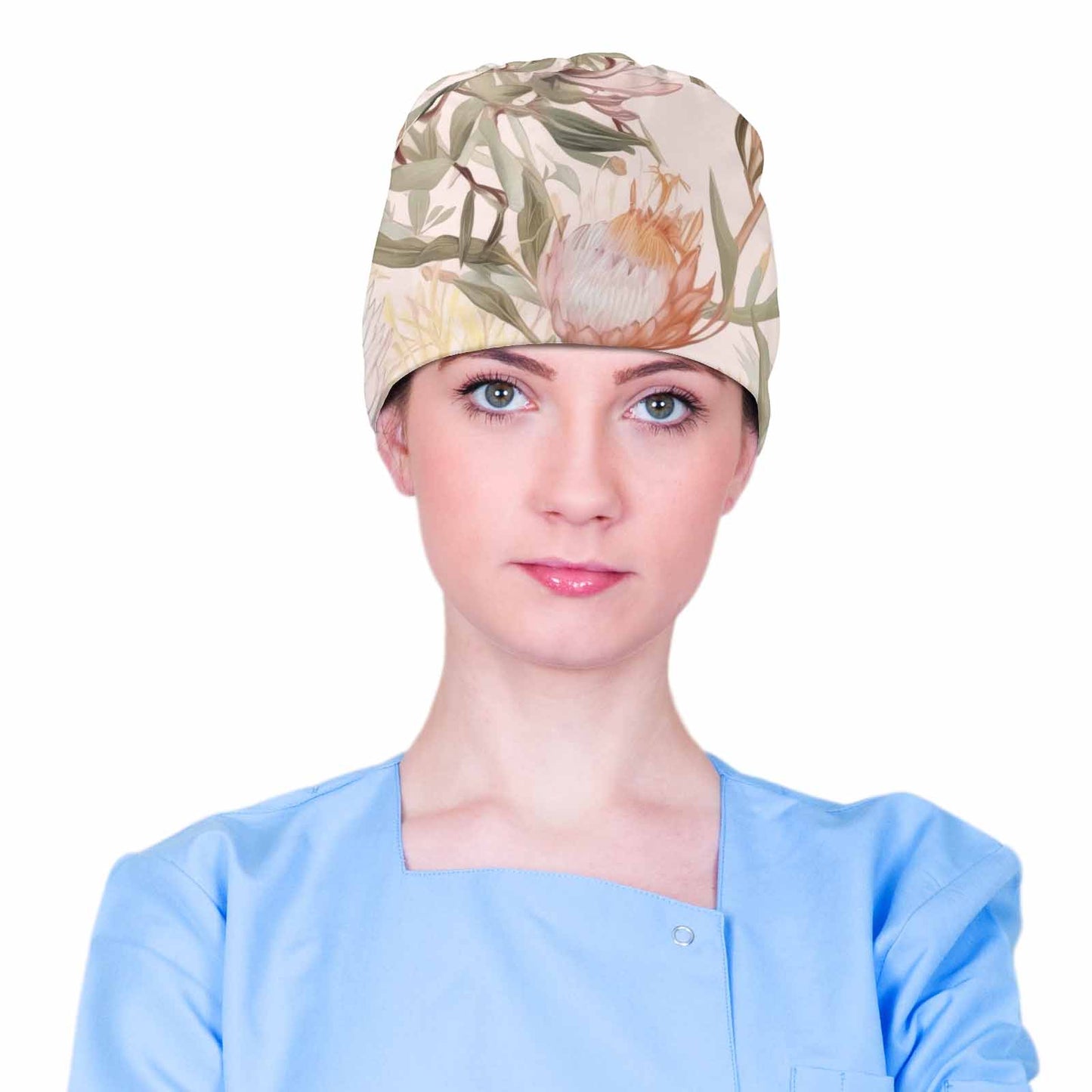 Nurse Scrub Cap Australian Floral 11  Scrub Cap