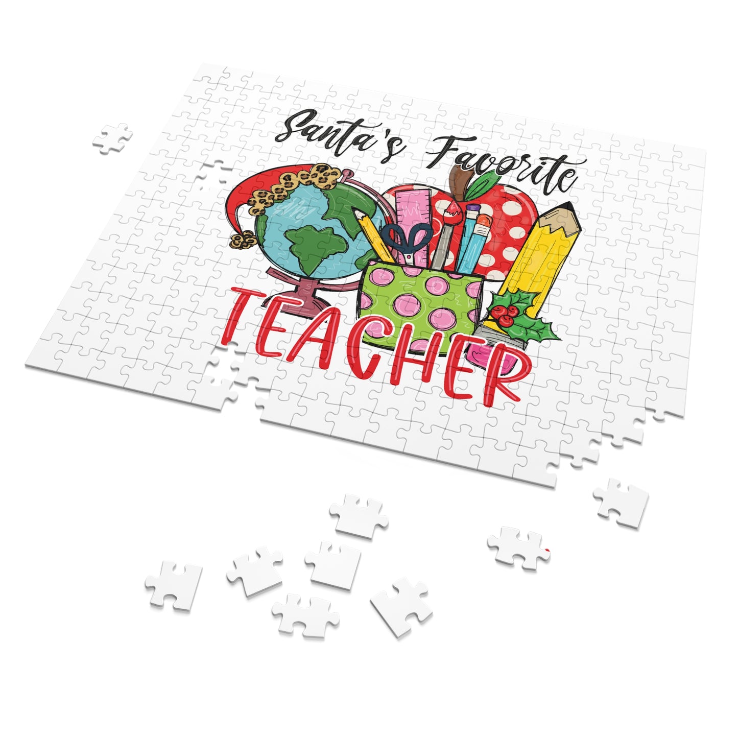 Jigsaw Puzzle, Santa's Favorite Teacher, Personalised/Non-Personalised (30, 110, 252, 500,1000-Piece)