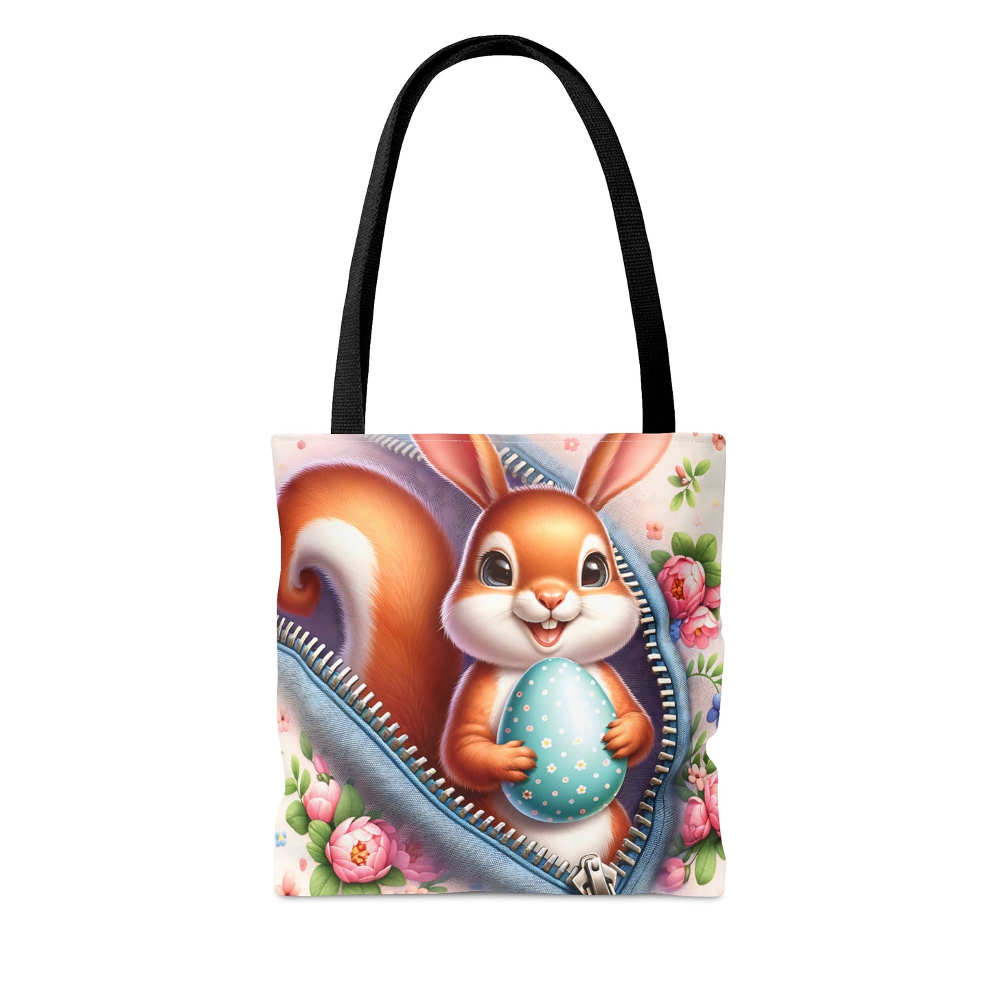 Tote Bag, Easter, Cute Squirrel with Bunny Ears, Personalised/Non-Personalised Tote bag