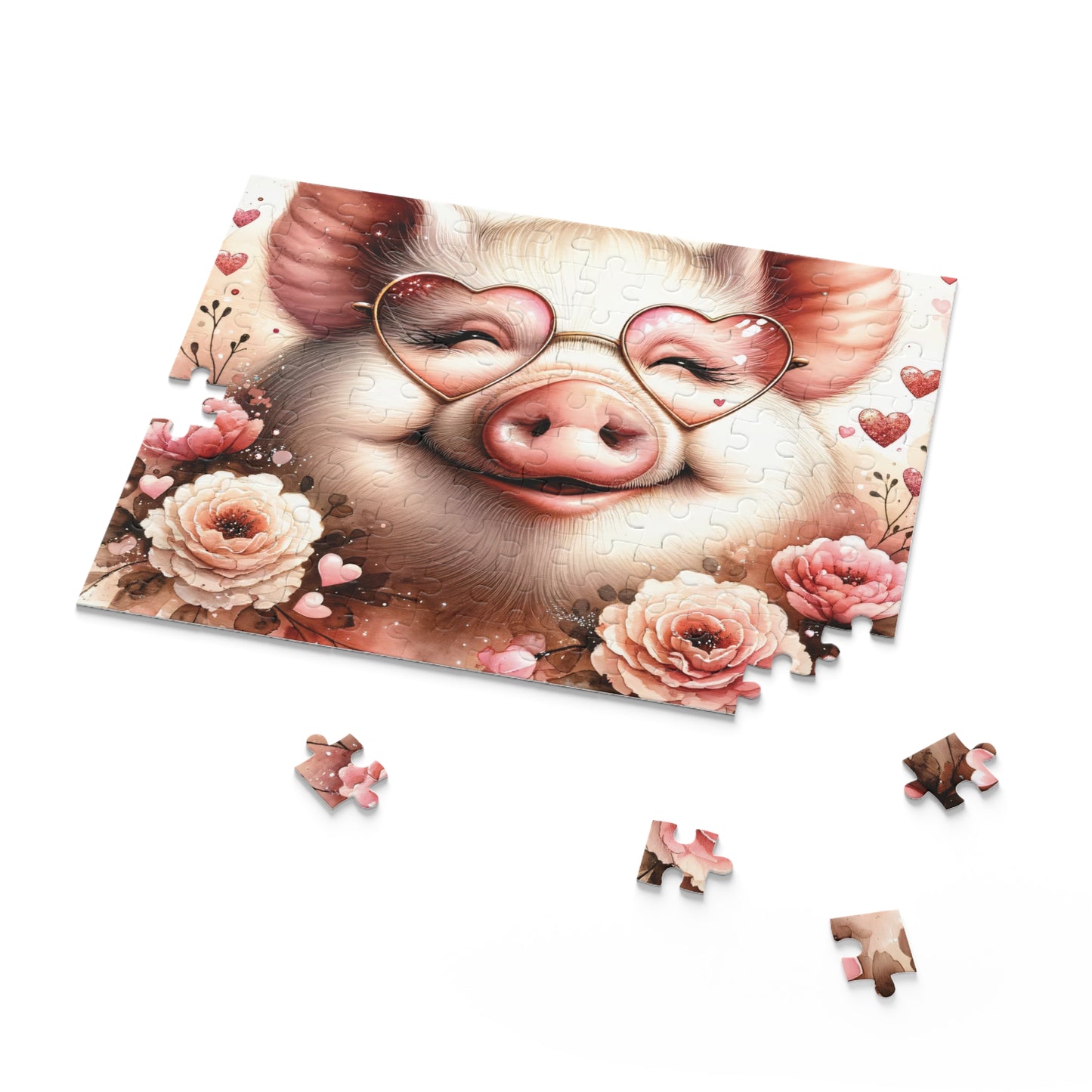 Puzzle, Pig, Rose Coloured Glasses  (120, 252, 500-Piece) awd-626