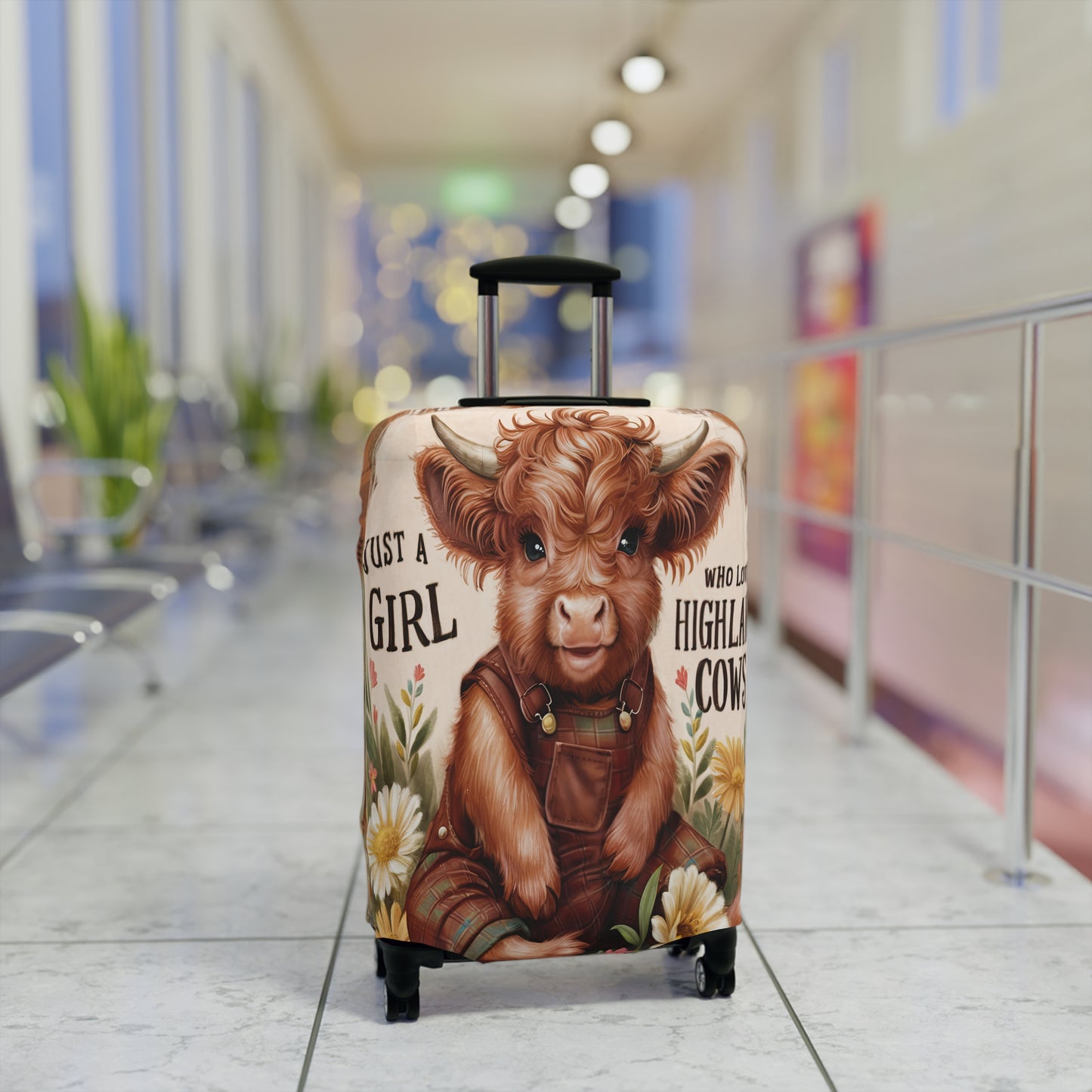 Luggage Cover, Just a Girl who Loves Highland Cows, awd-3093