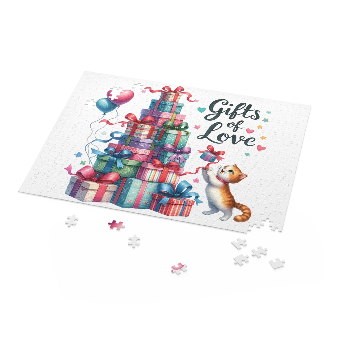 Personalised/Non-Personalised Puzzle, Christmas, Present Tree (120, 252, 500-Piece)