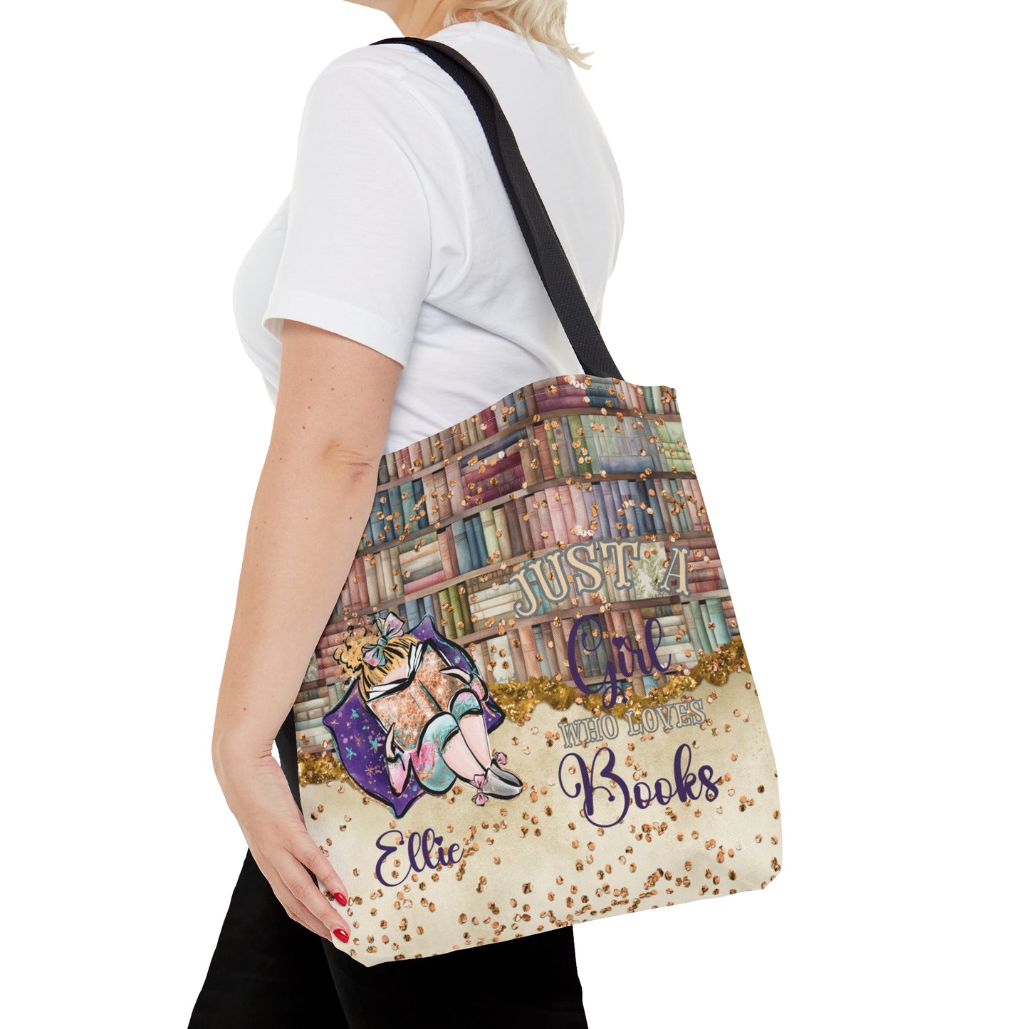 Personalised Tote Bag, Just A Girl Who Loves Books, Blonde Hair  Tote bag