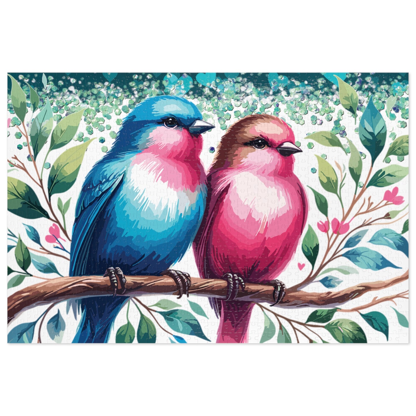 Puzzle, Love Birds, Personalised/Non-Personalised (30, 110, 252, 500,1000-Piece) awd-640