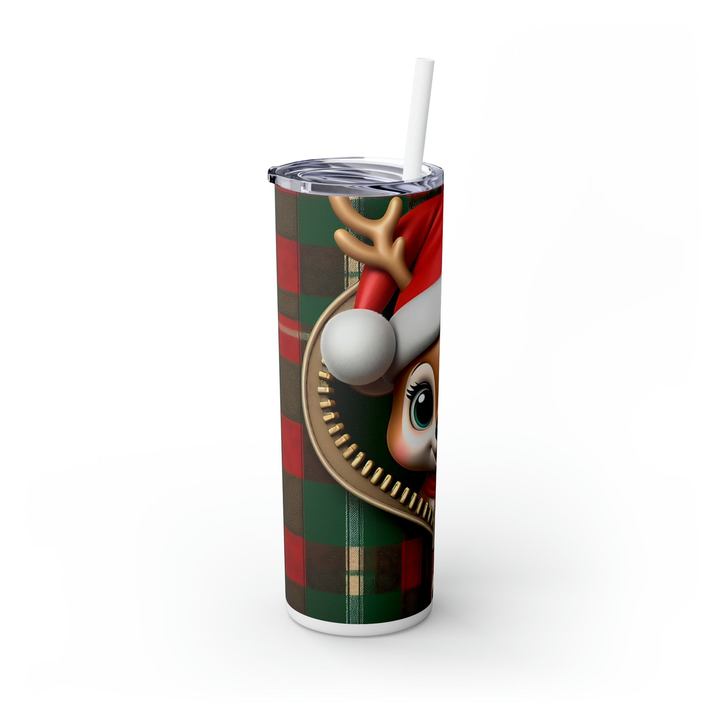 Skinny Tumbler with Straw, 20oz,  Reindeer, awd - 856