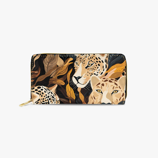 Long Type Zipper Purse - Leopards