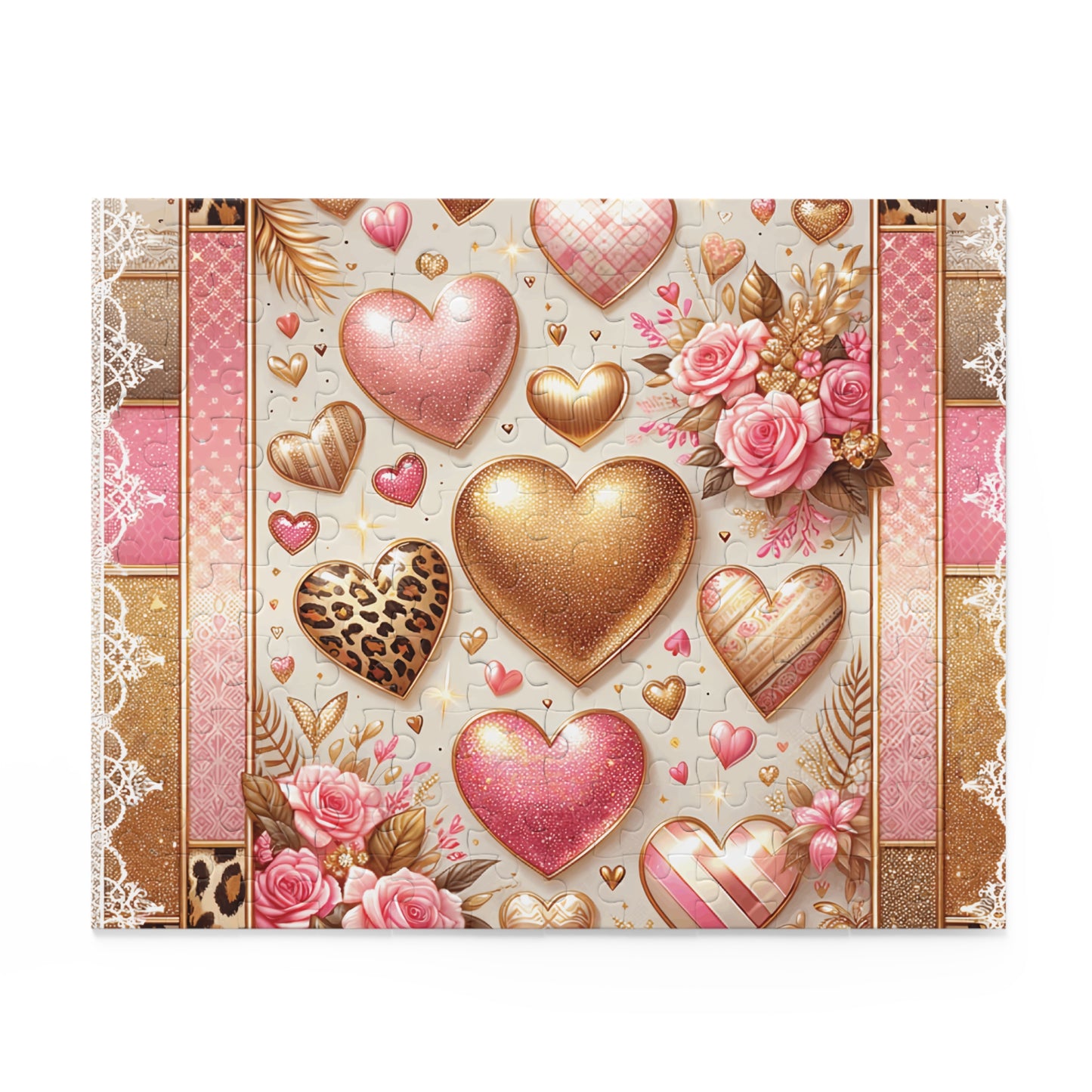 Personalised/Non-Personalised Puzzle, Hearts (120, 252, 500-Piece)