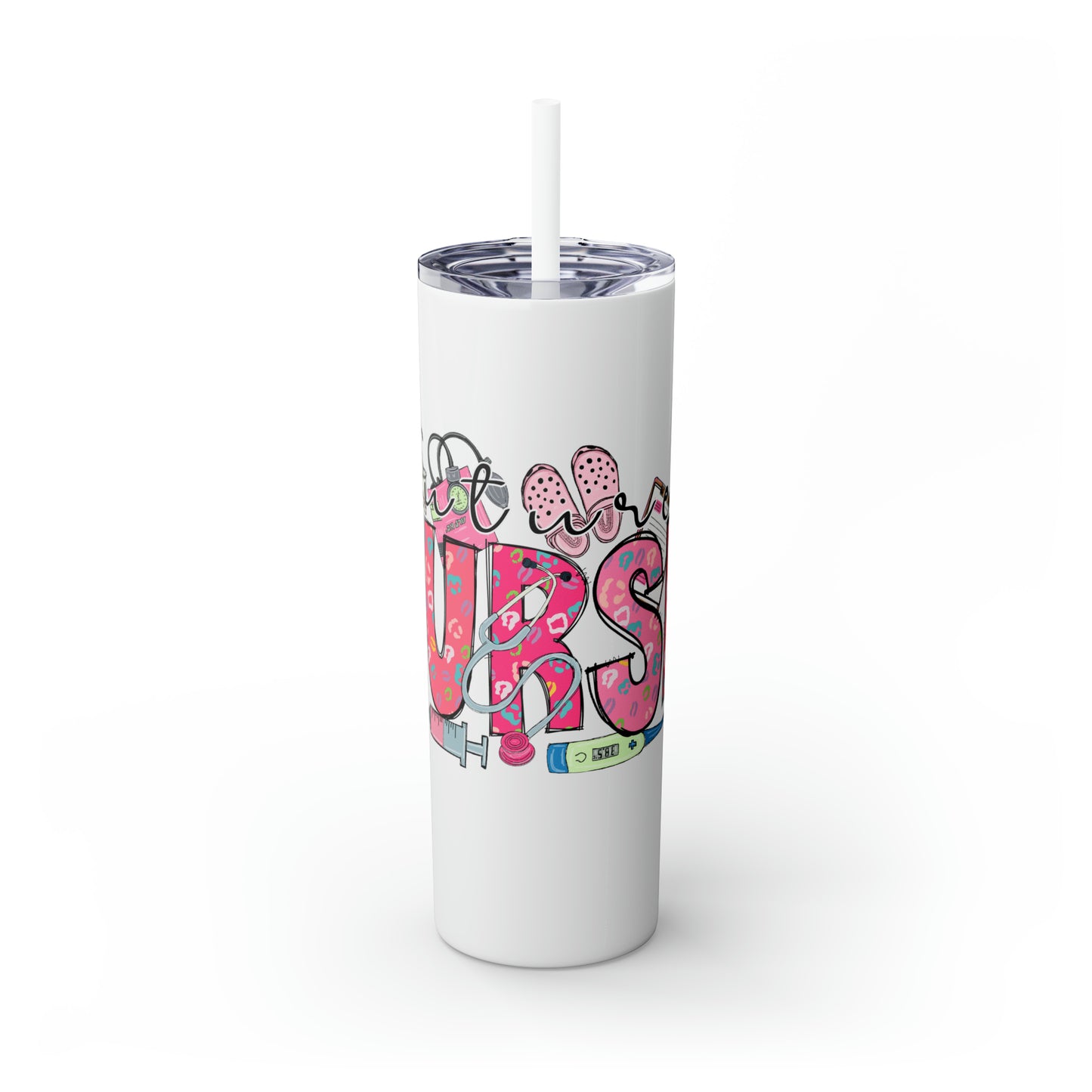 Skinny Tumbler with Straw, 20oz, Future Nurse, awd-159