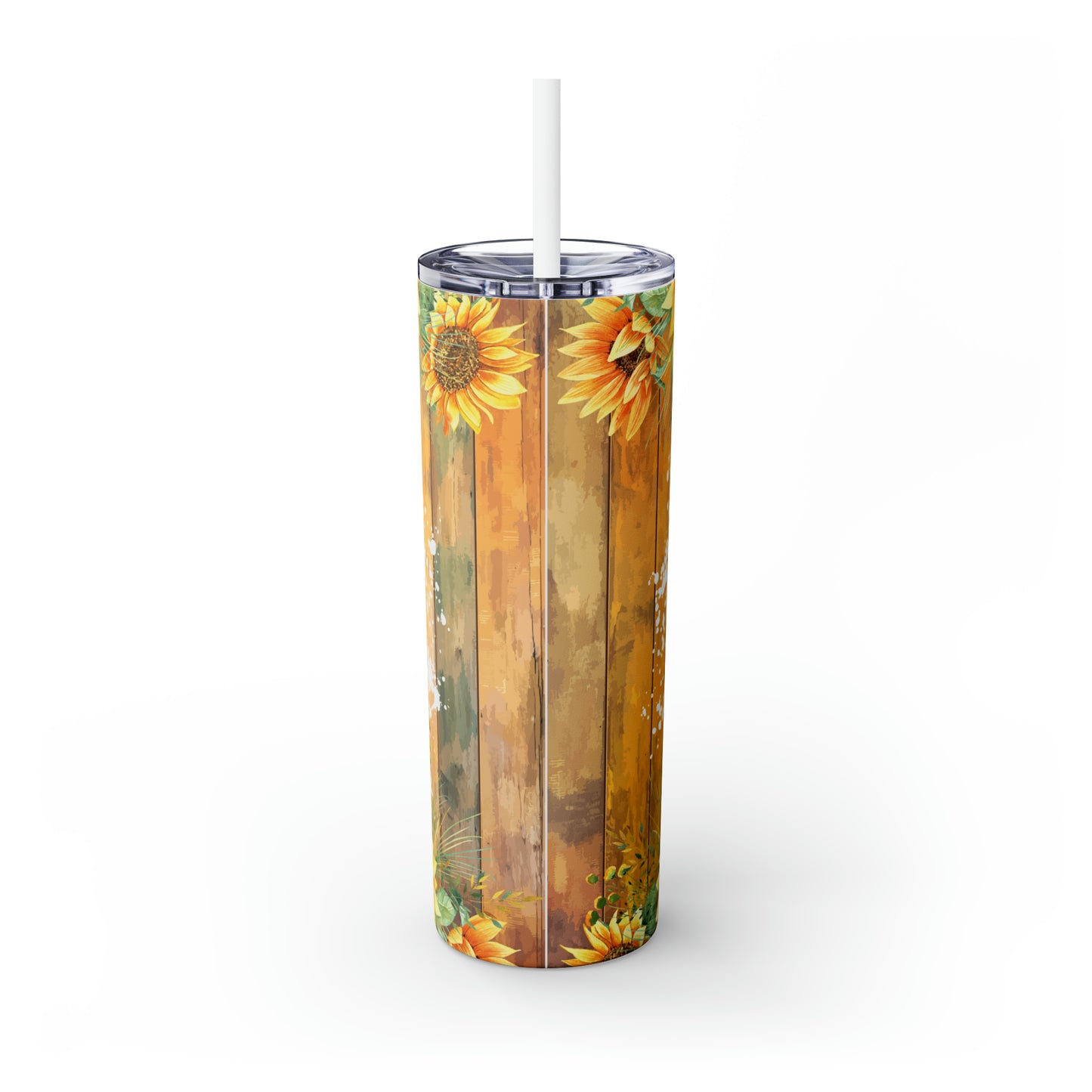 Skinny Tumbler with Straw, 20oz, Sunflower Country Take Me Home