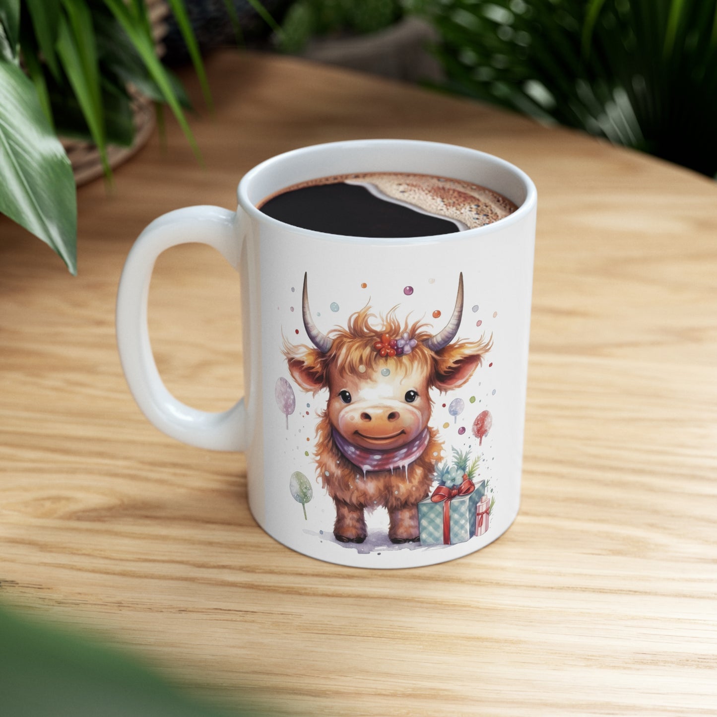 Personalised/Non Personalised Highland Cow, Ceramic Mug 11oz, Highland Cow Mug