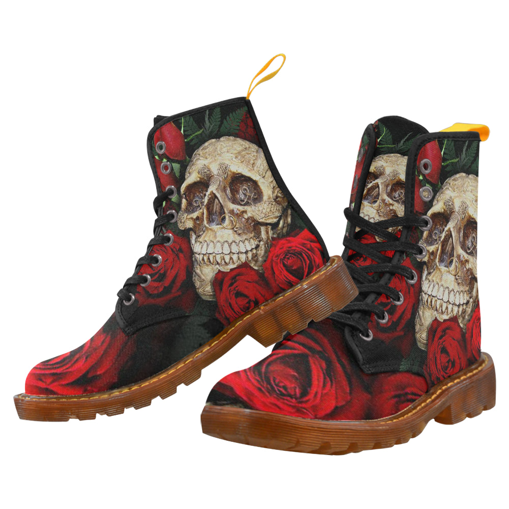 Rose & Skull Martin Boots For Women Model 1203H