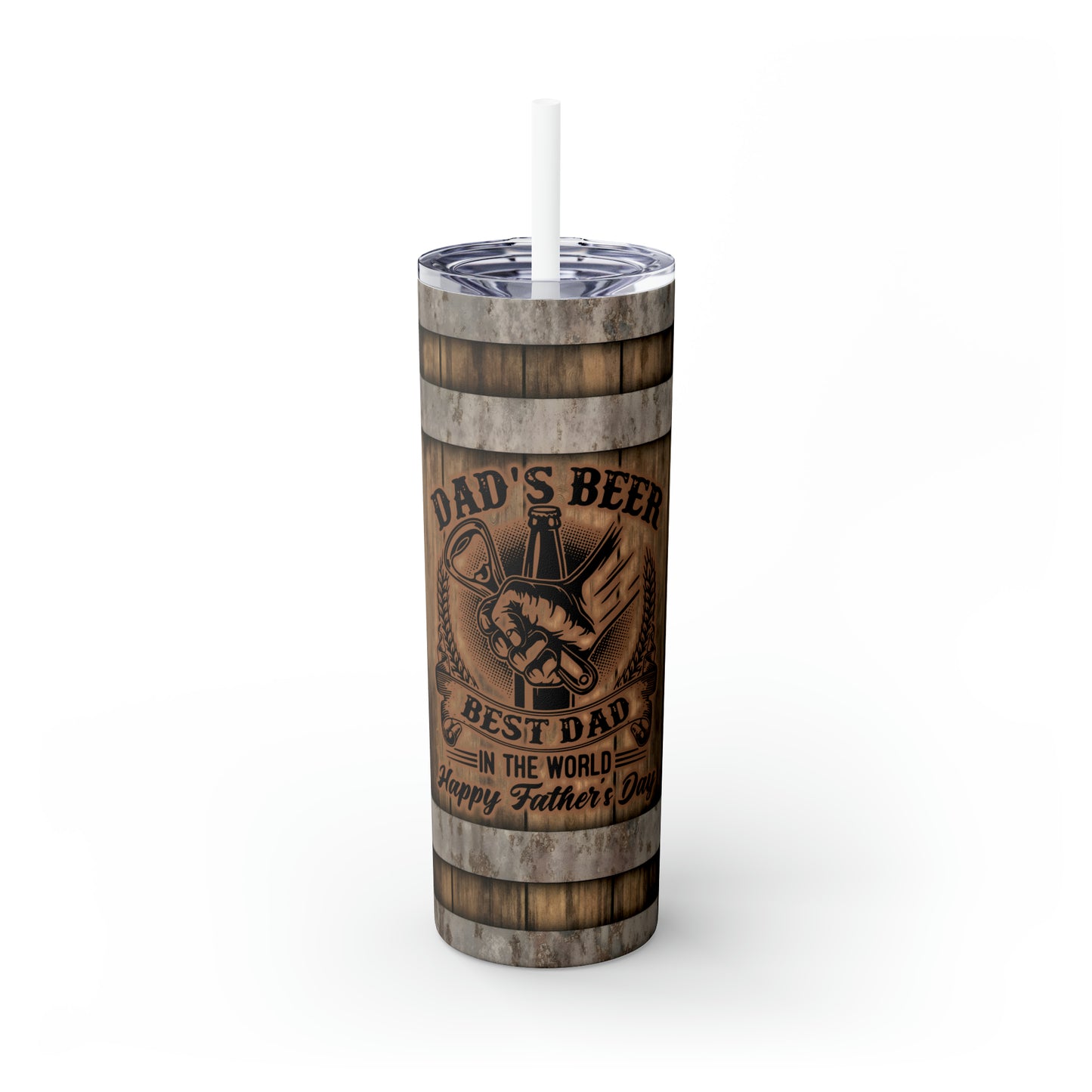 Skinny Tumbler with Straw, 20oz, Dad Quote