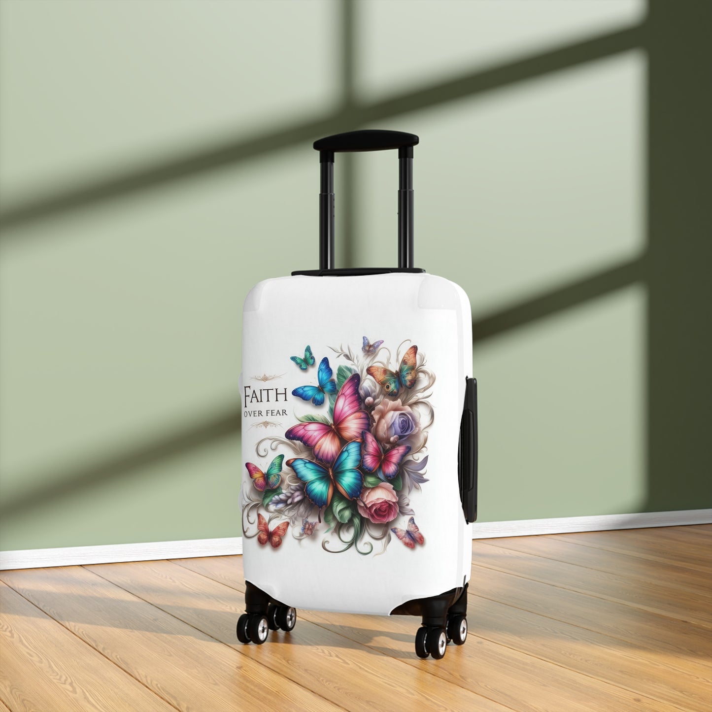 Luggage Cover, Butterflies, Faith over Fear , awd-4031