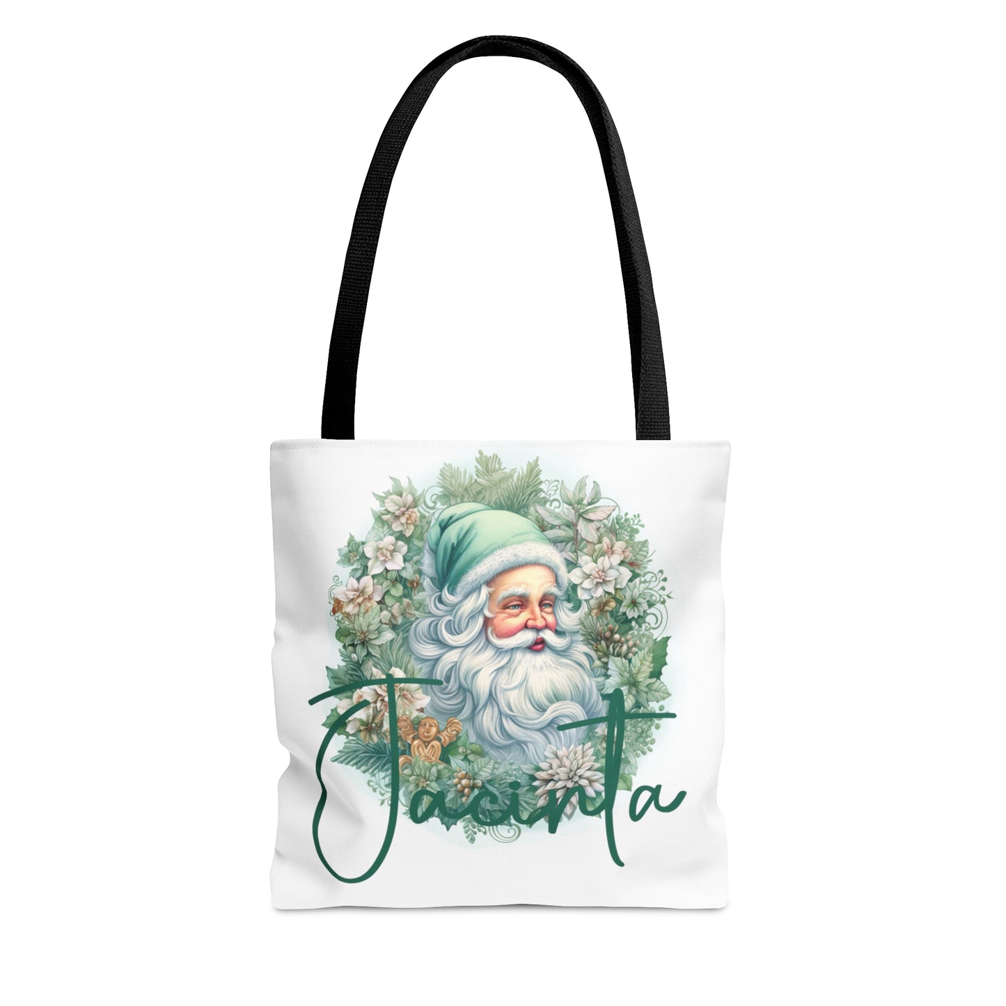 Santa wreath Personalised Tote Bag, Christmas bag, Christmas Tote Bag, Personalised/Non-Personalised