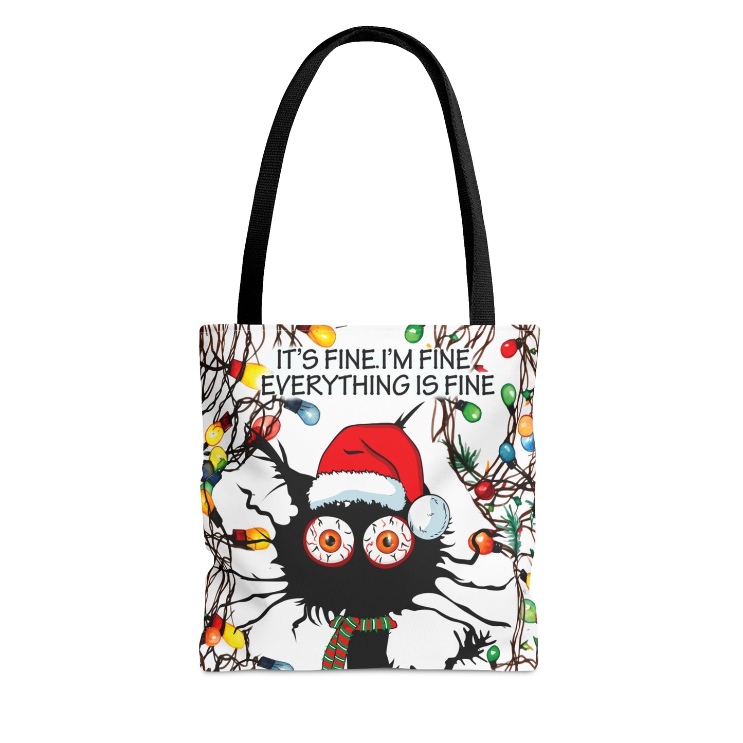 Tote Bag, Cat, It's Fine I'm Fine Everything is Fine, Personalised/Non-Personalised Tote bag