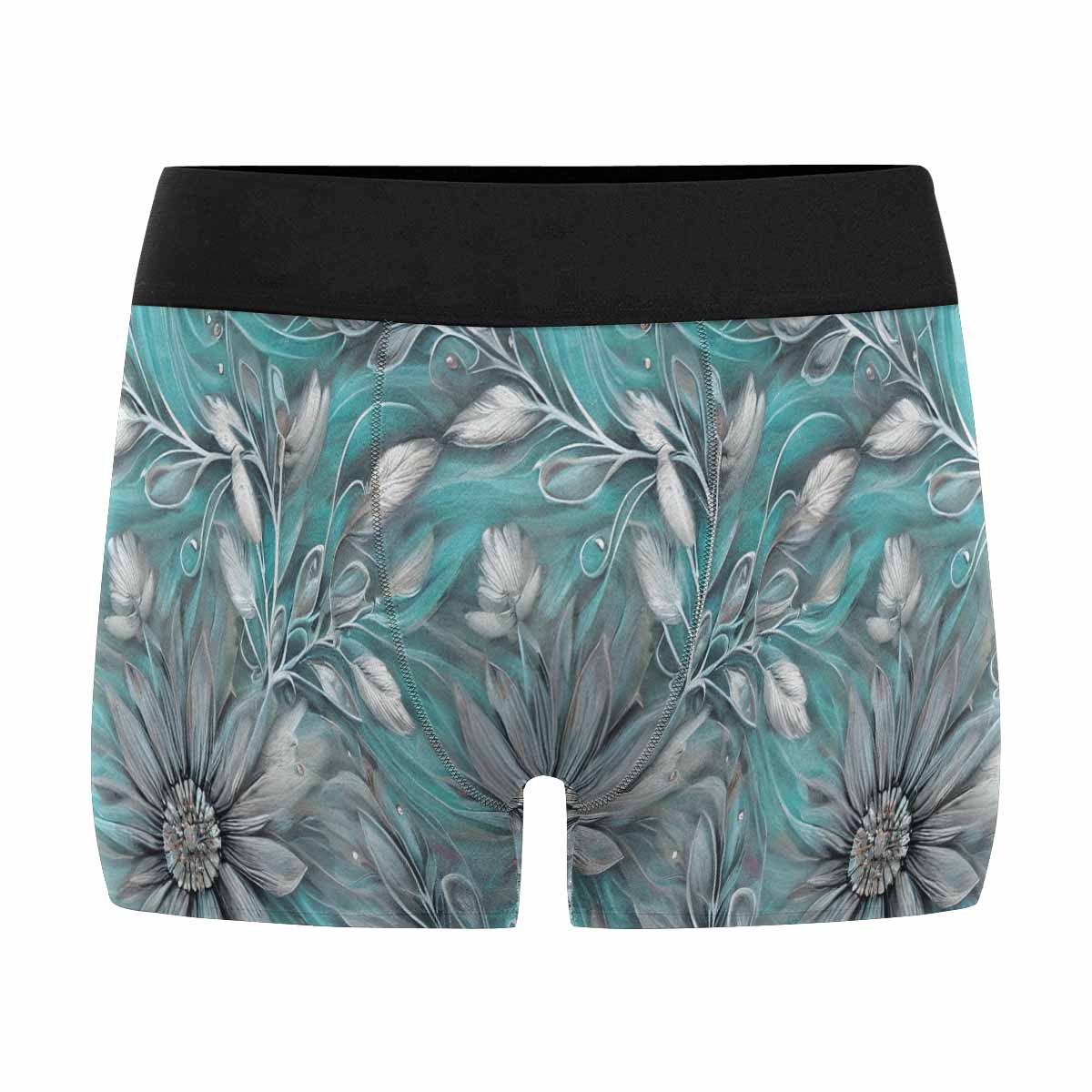 Green Elegant Floral AUS Men's Boxer Briefs (Made In AUS)