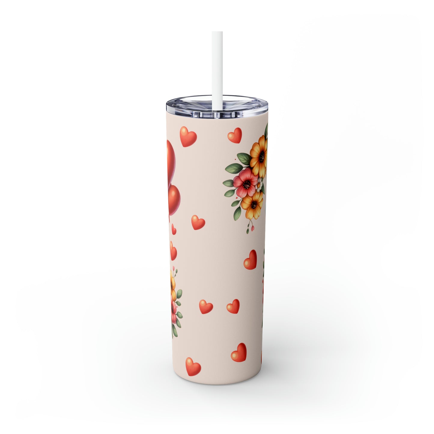 Skinny Tumbler with Straw, 20oz Bee Flying Plane