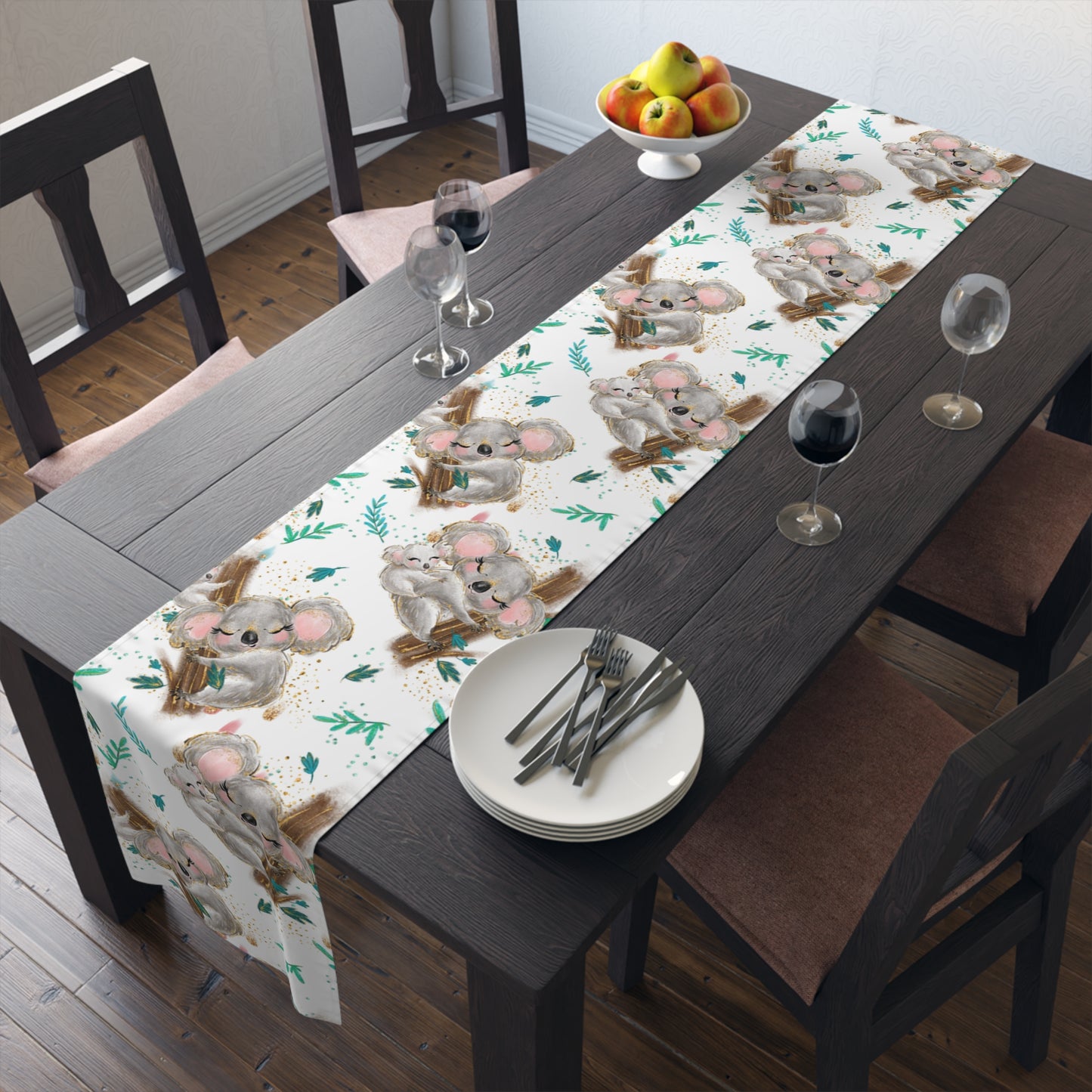 Australian Koala Table Runner, Cotton Twill and Poly Available