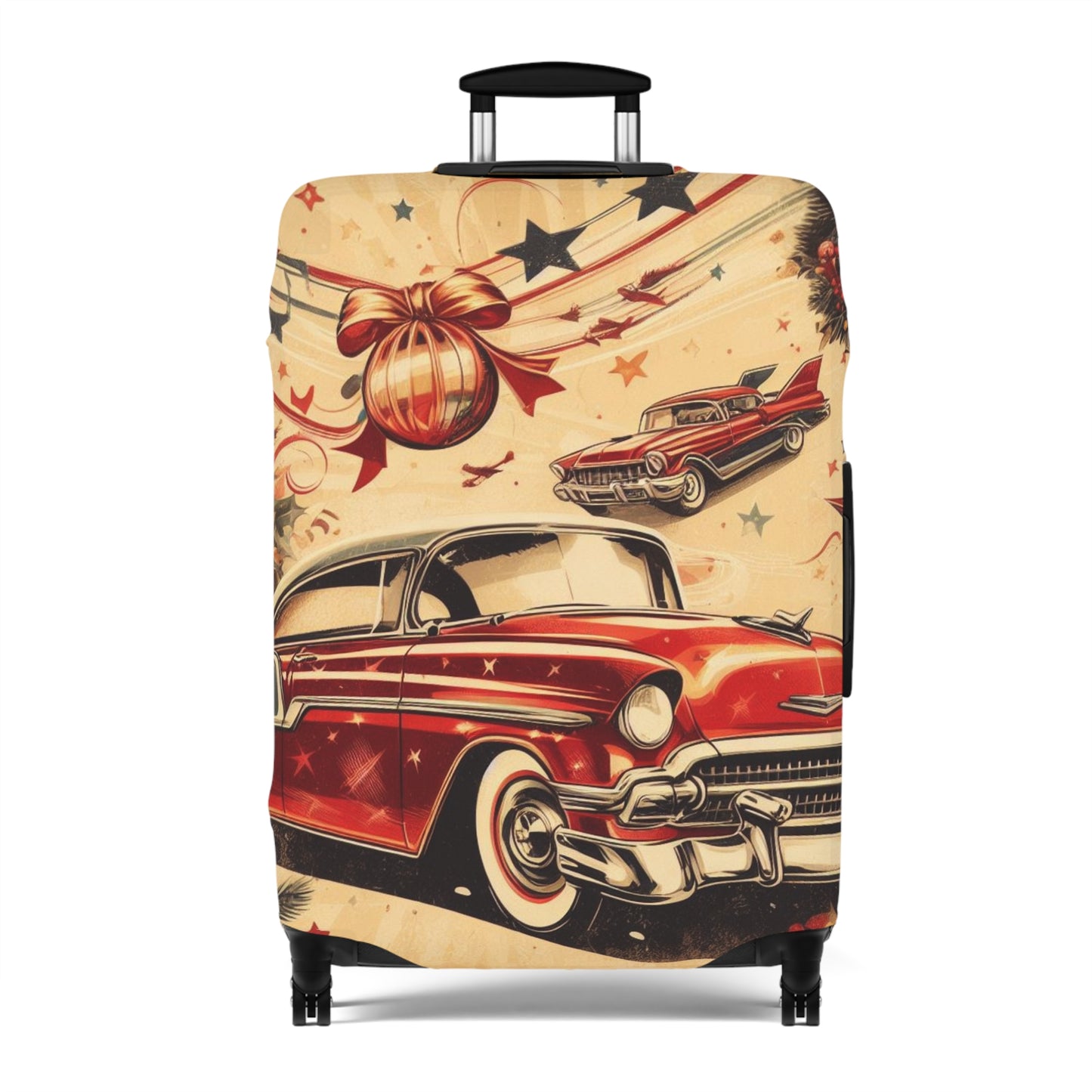 Luggage Cover, Christmas, Vintage Car