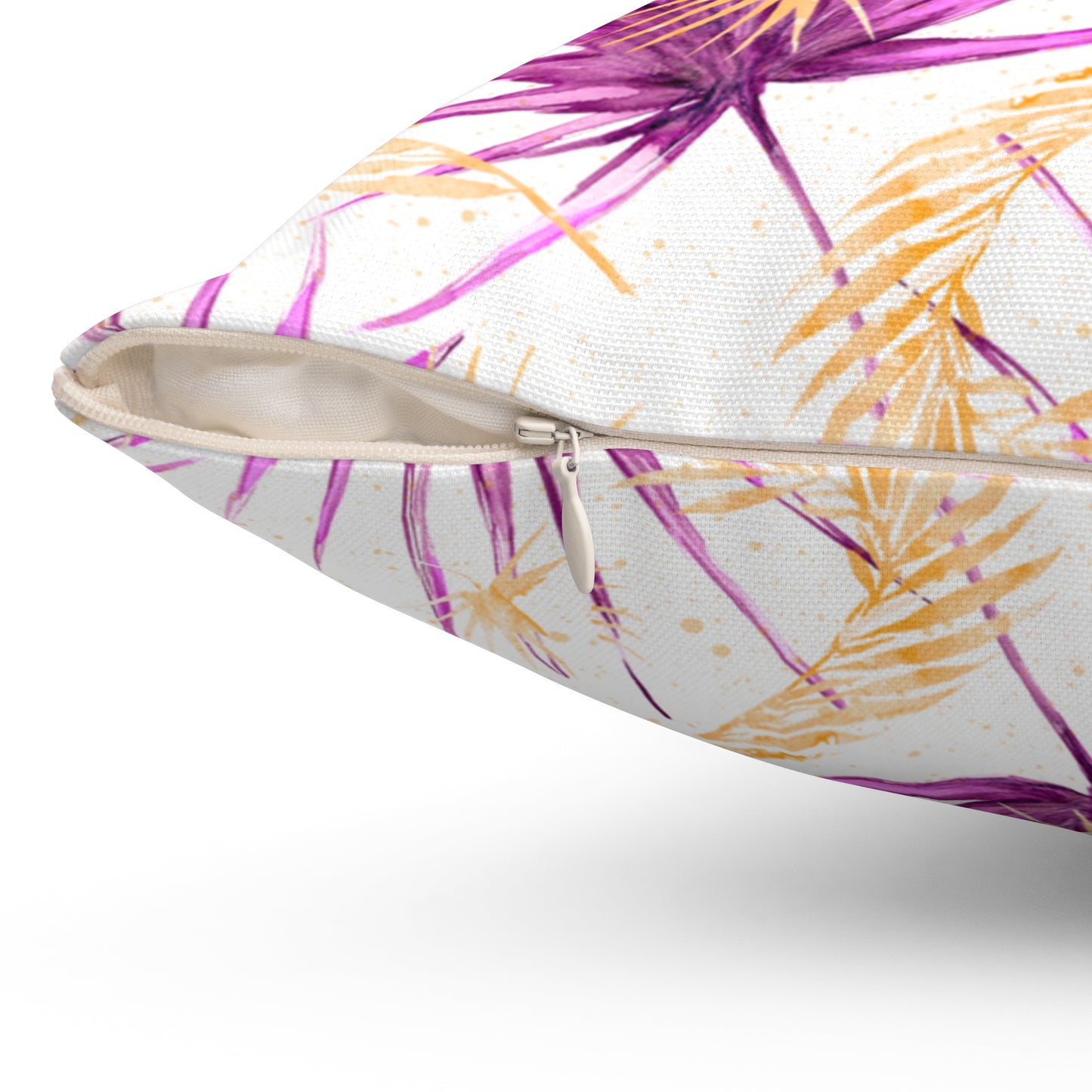 Spun Polyester Square Pillow, Summer Floral Cushion