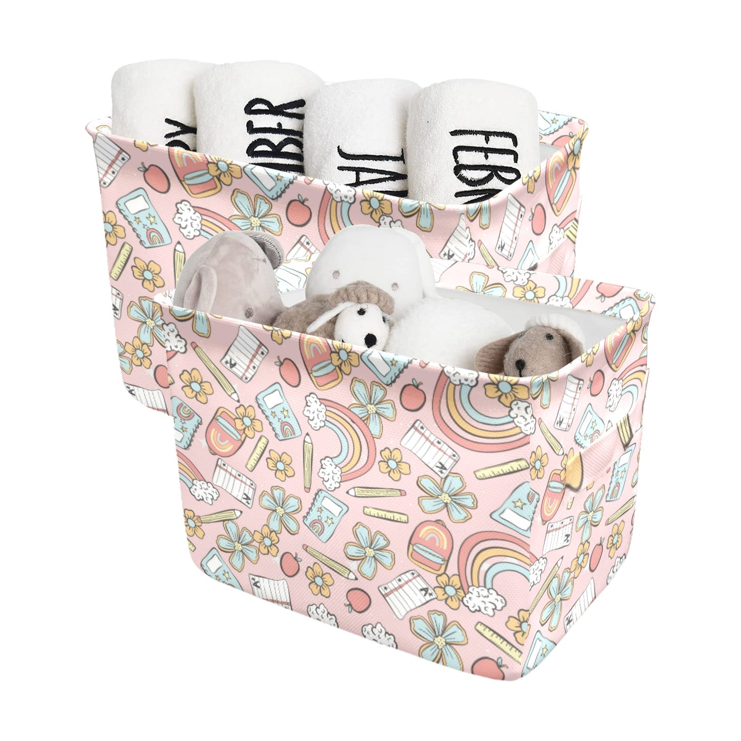 Teacher Pink Fabric Storage Basket