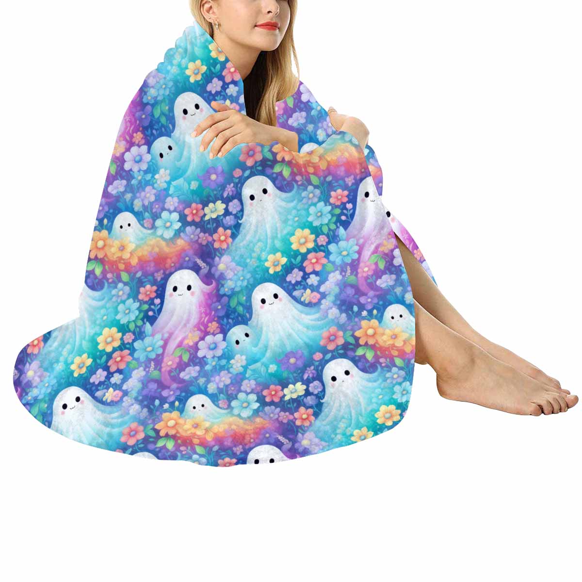 Pastel Halloween  Circular Micro Fleece Blanket 60"