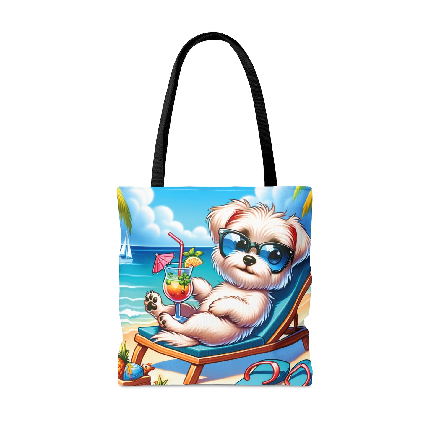 Tote Bag, Dog on Beach, Maltese, Tote bag, awd-1222