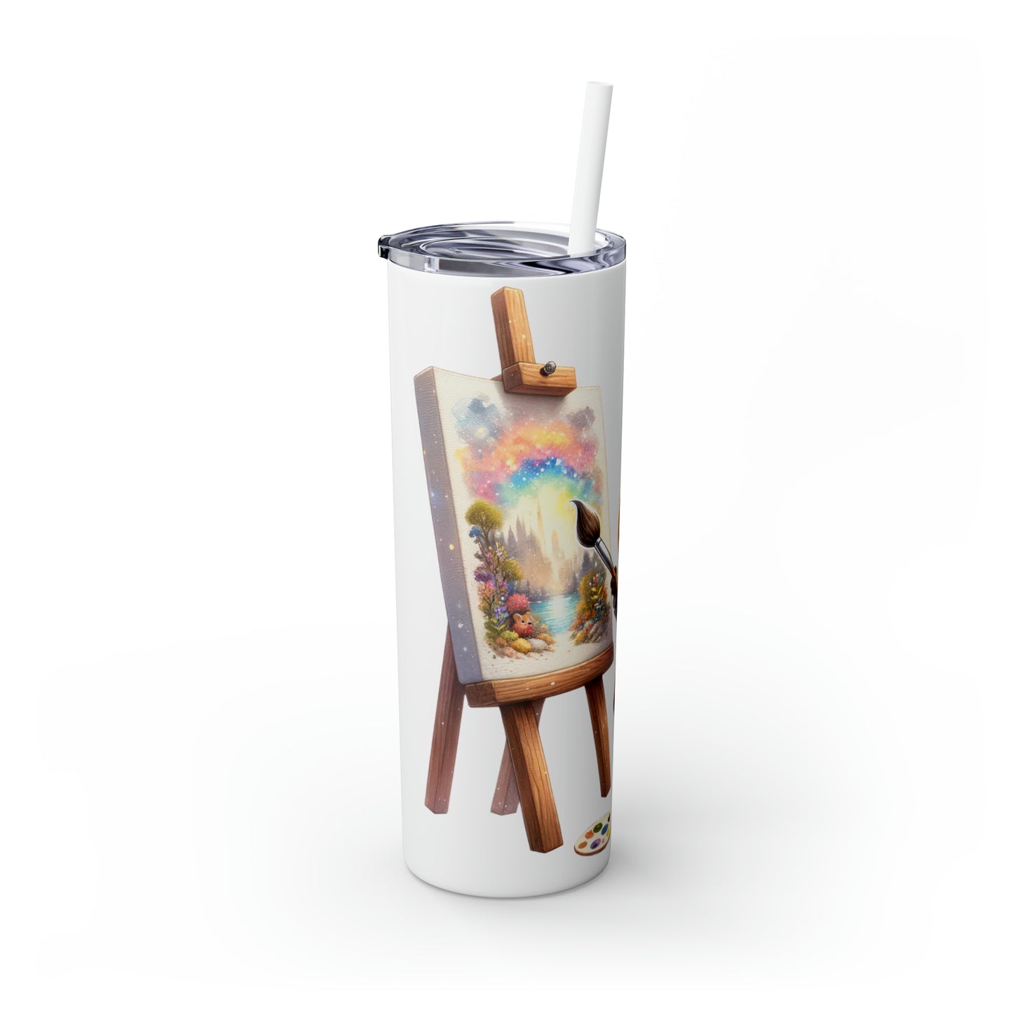 Skinny Tumbler with Straw, 20oz, Australian Animal, Quokka, awd-1328