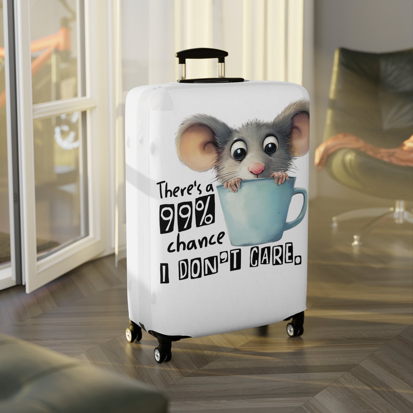 Luggage Cover, Mouse, There's a 99% chance I don't care, awd-4009